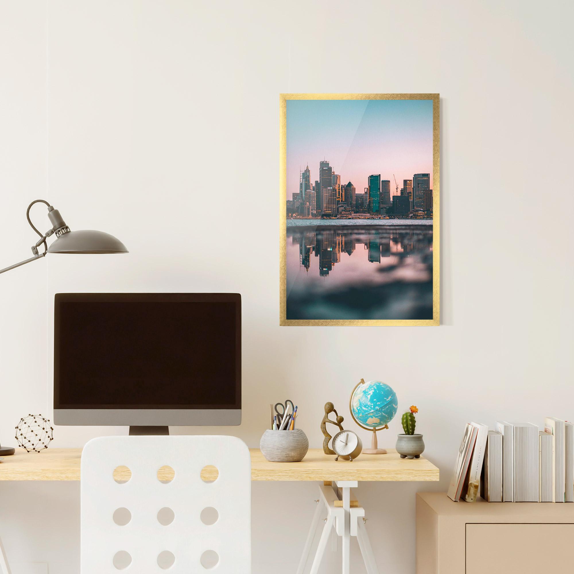 Keretezett Poszter Reflection Skyline mockup 6