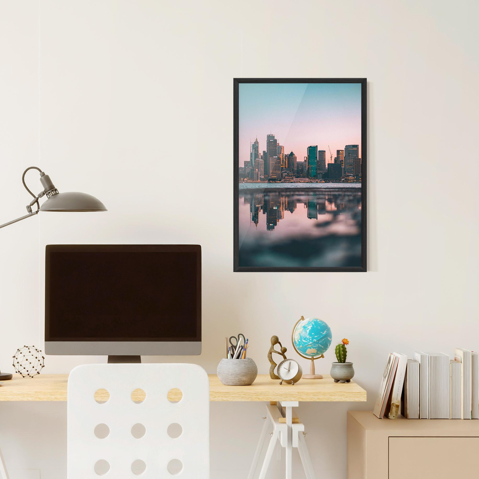 Keretezett Poszter Reflection Skyline mockup 6