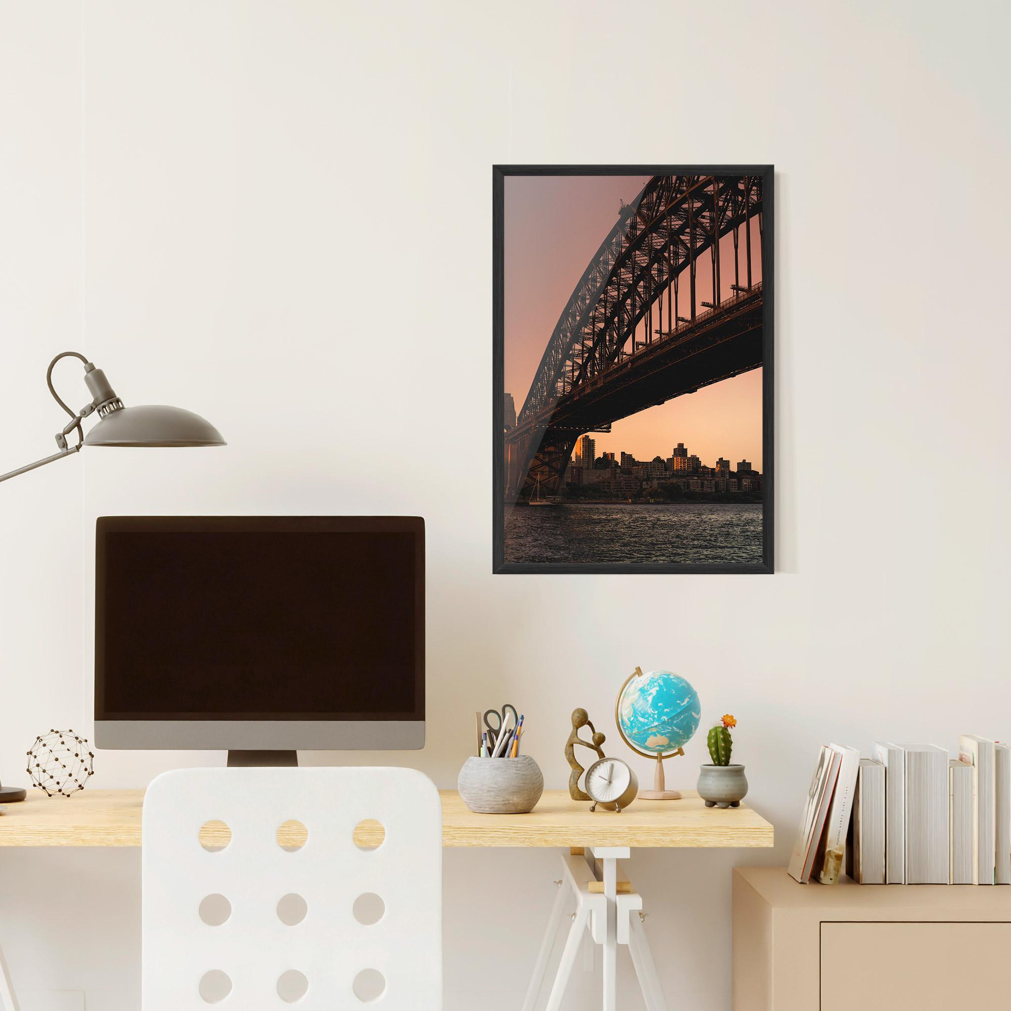 Keretezett Poszter Sunset Harbour Bridge mockup 6
