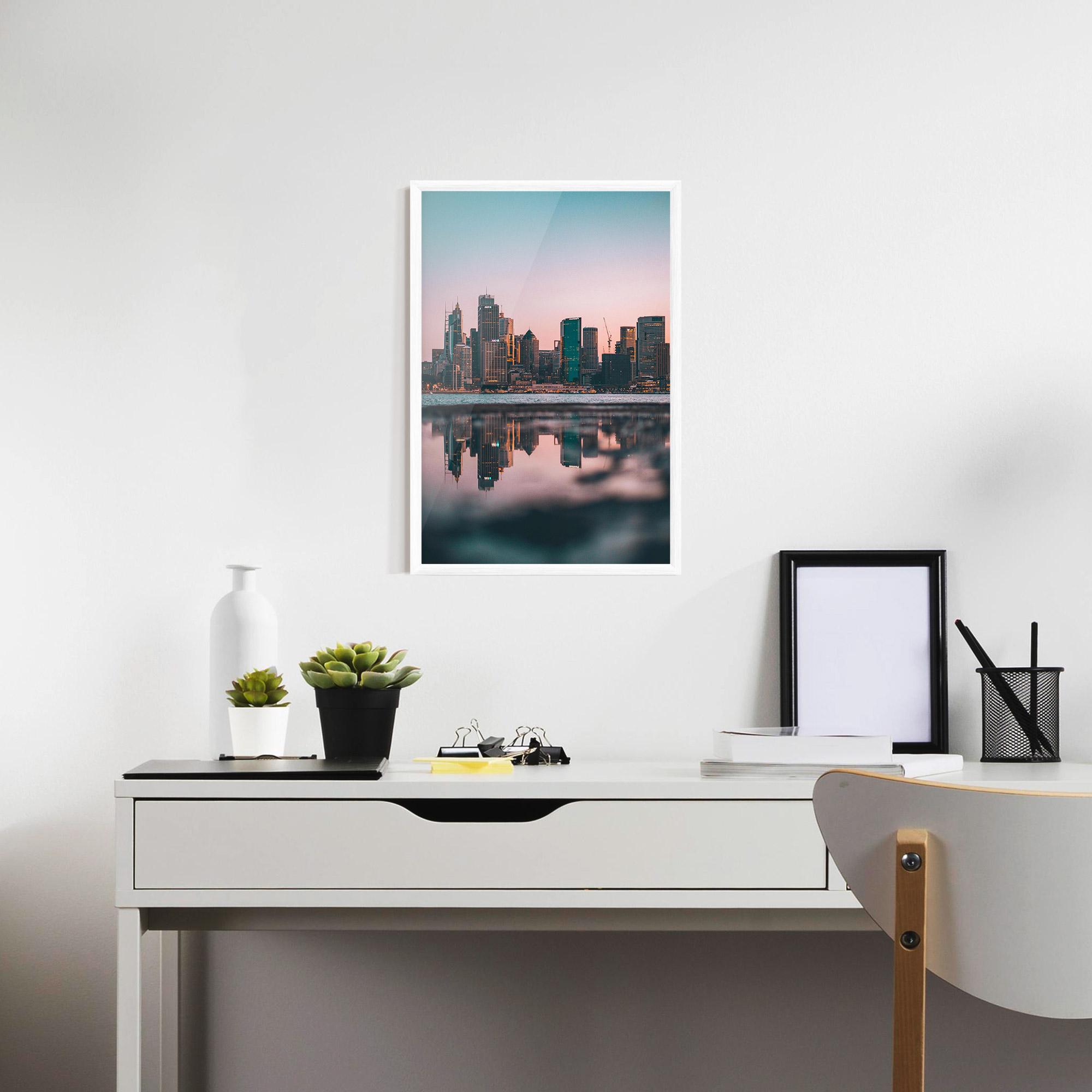 Keretezett Poszter Reflection Skyline mockup 7