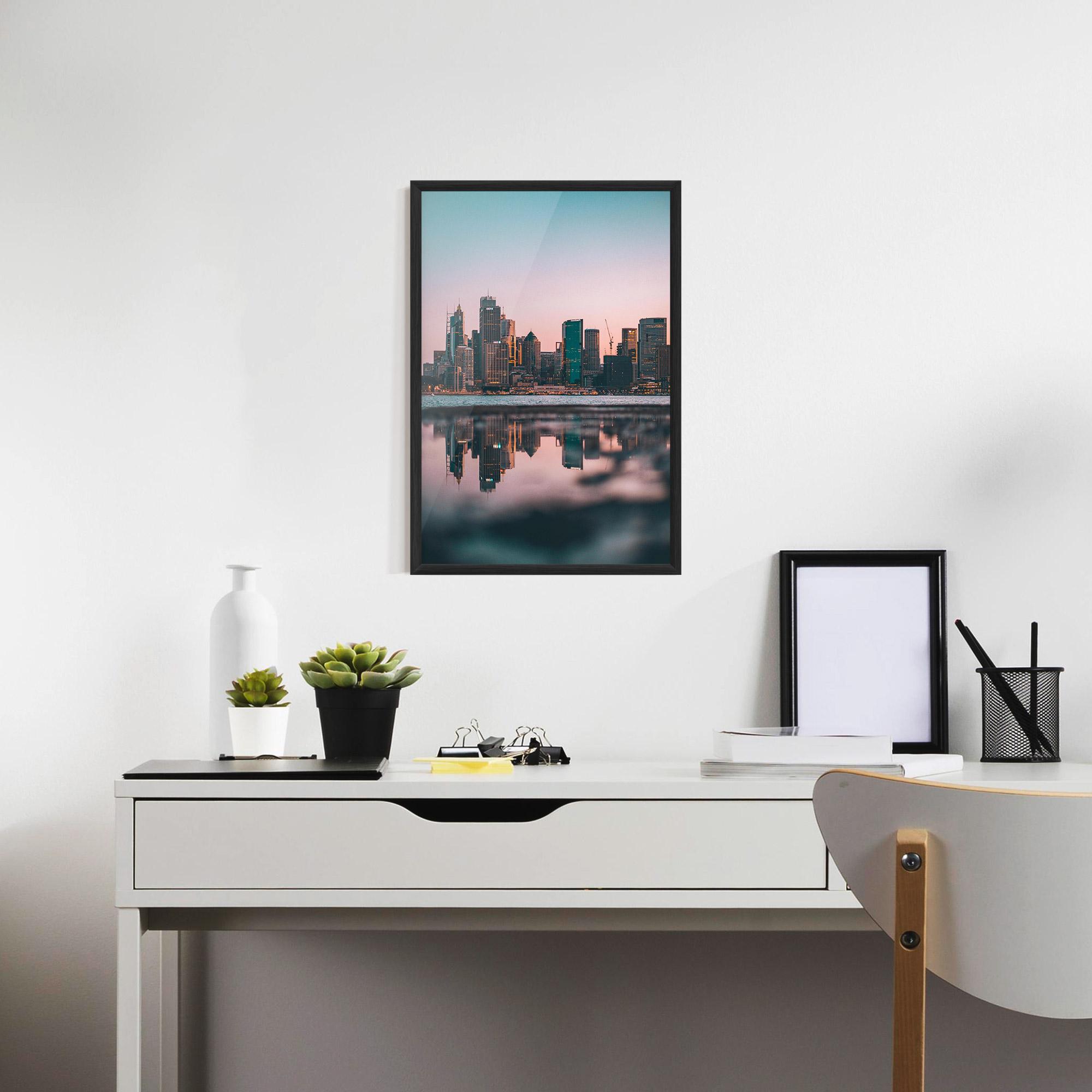 Keretezett Poszter Reflection Skyline mockup 7