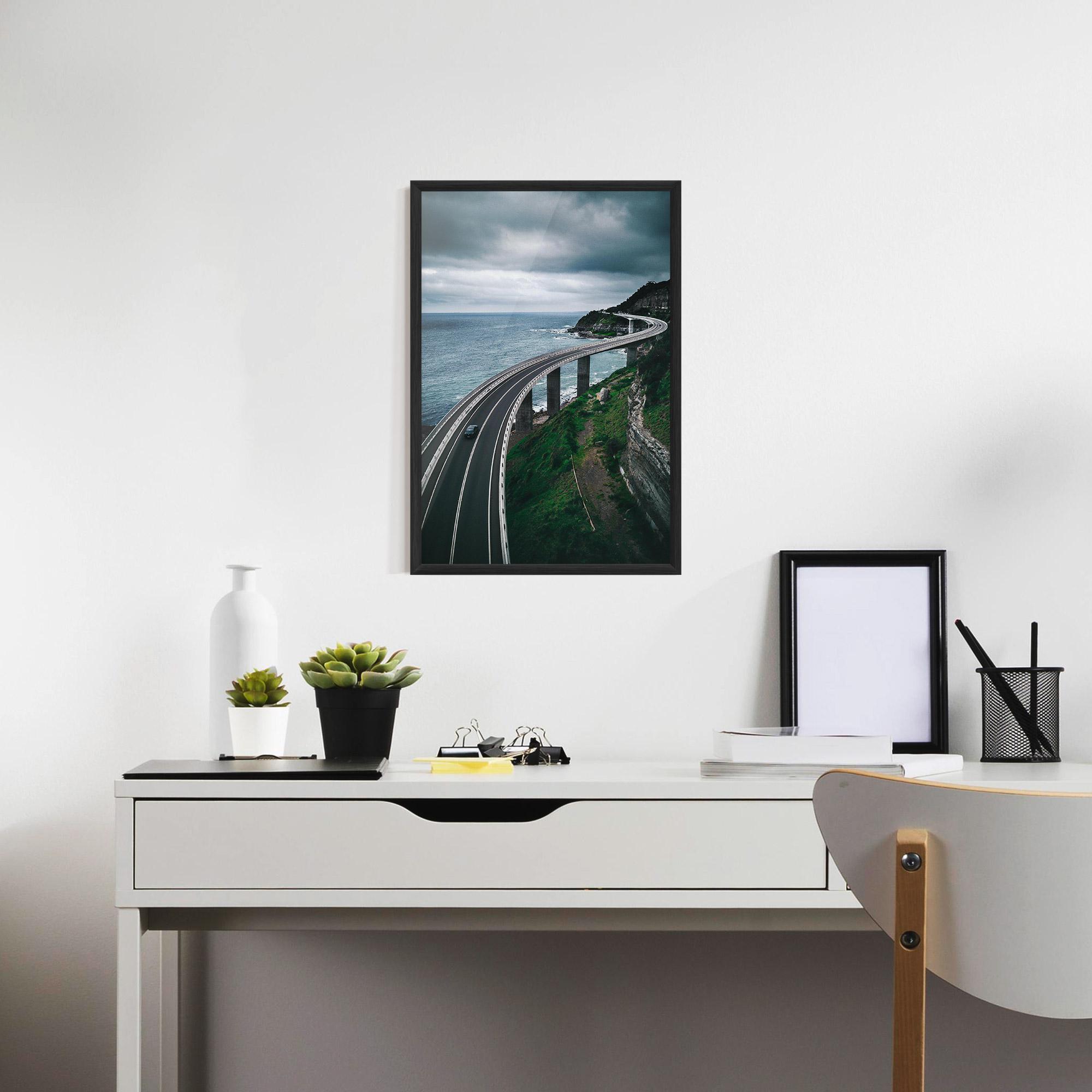 Keretezett Poszter Road Cloudy Day mockup 7