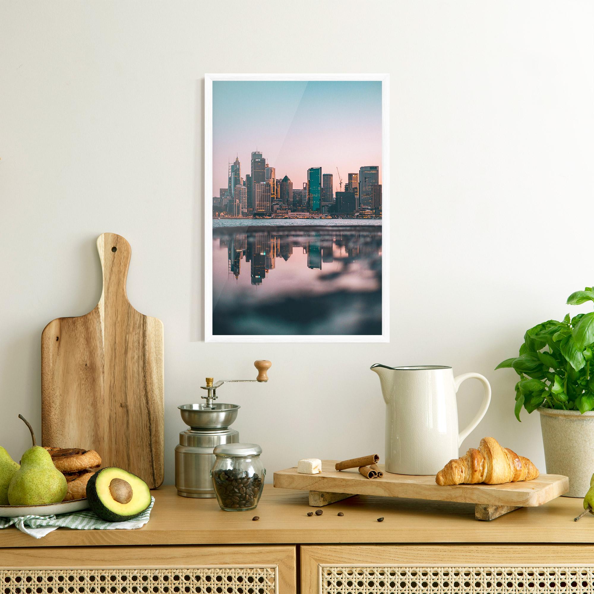 Keretezett Poszter Reflection Skyline mockup 8