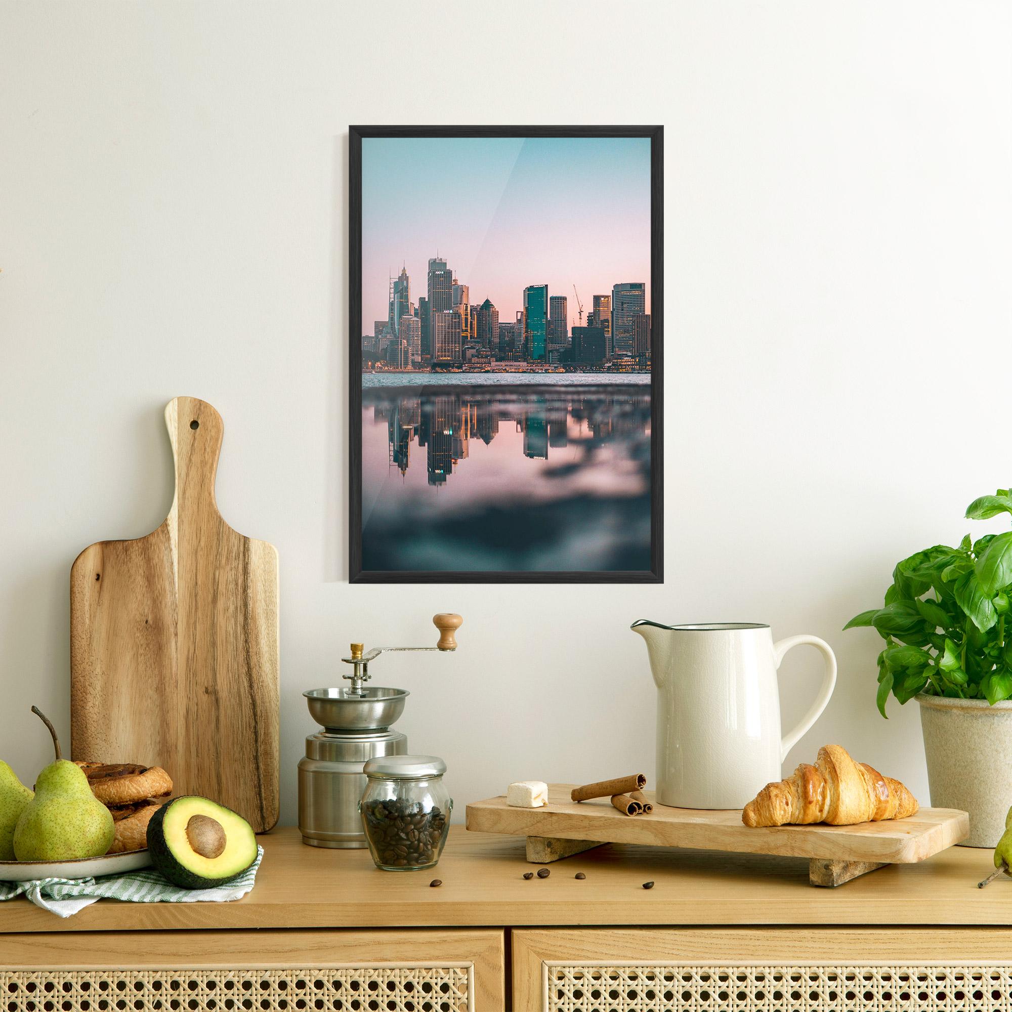 Keretezett Poszter Reflection Skyline mockup 8