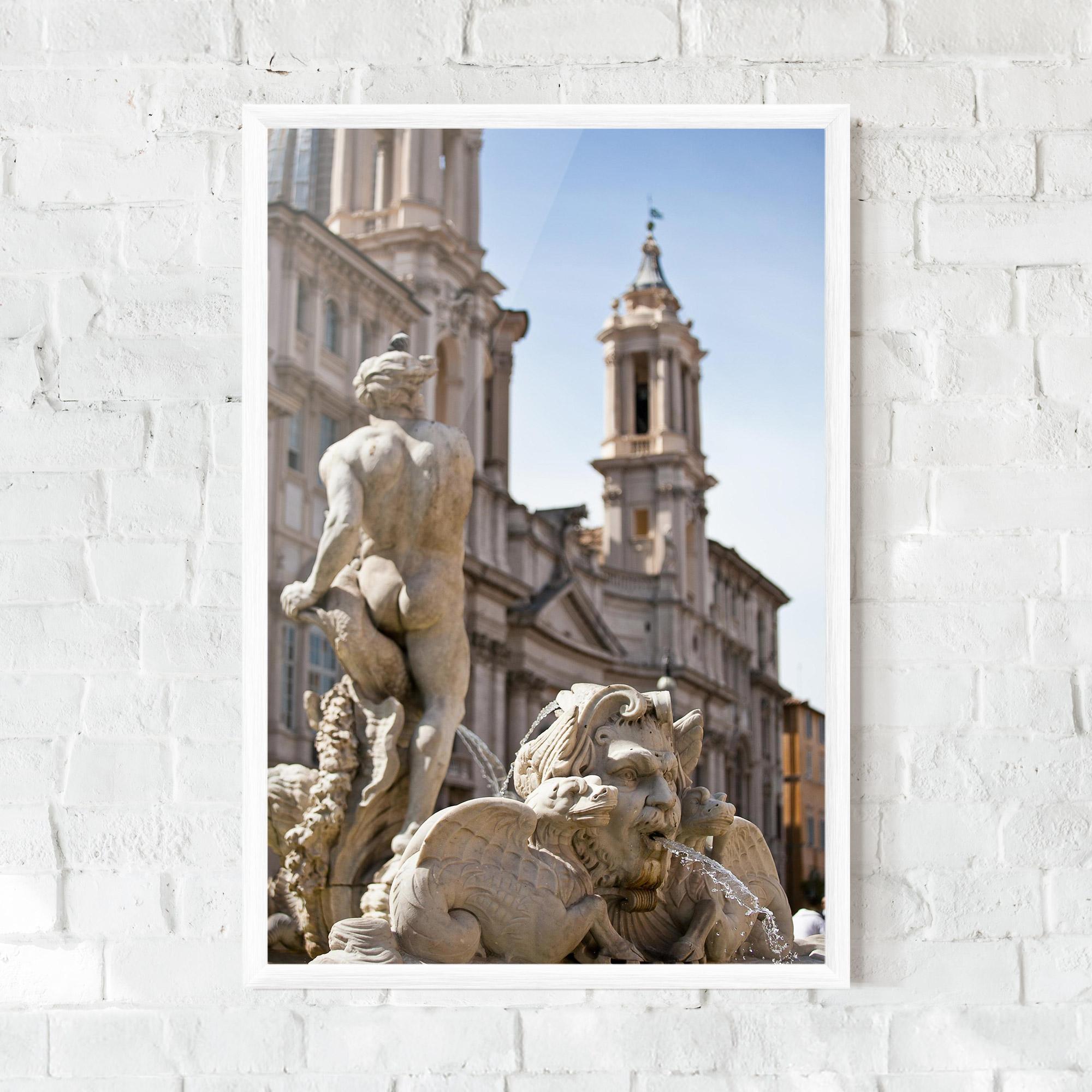 Keretezett Poszter Baroque Statue Italy mockup 0