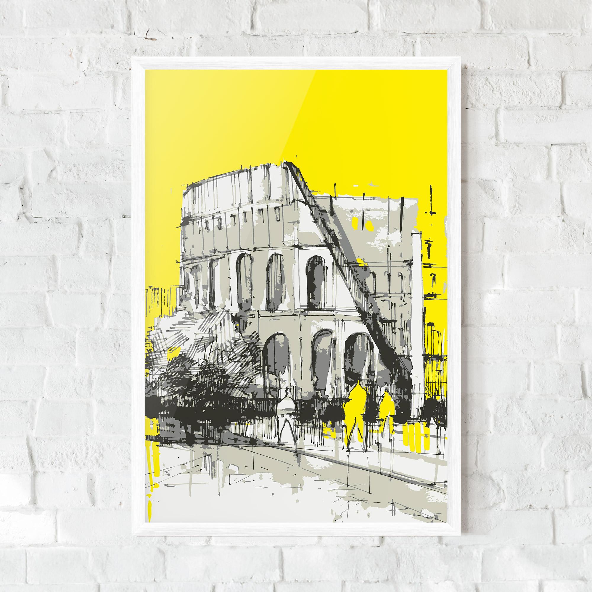 Keretezett Poszter Yellow Colosseum mockup 0
