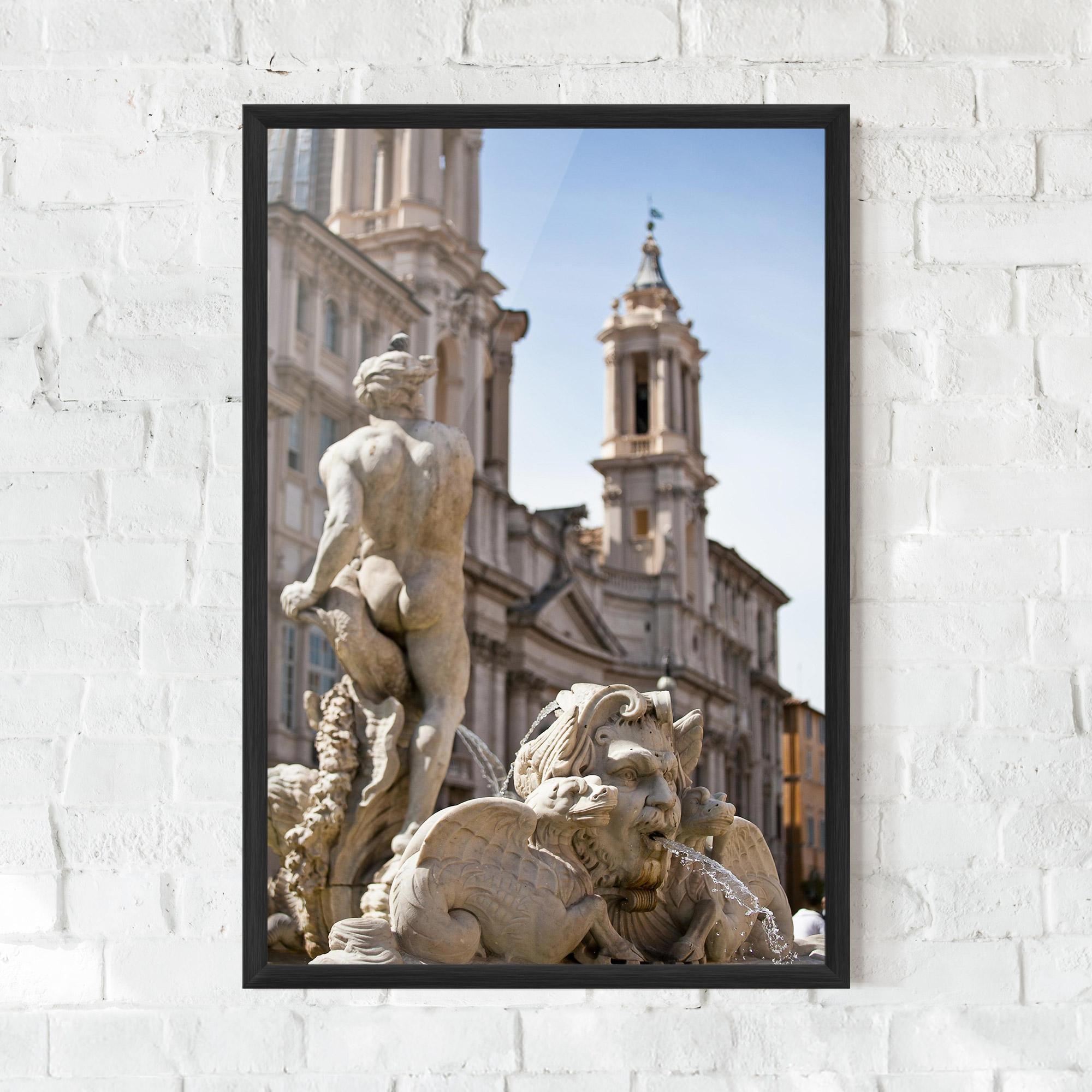 Keretezett Poszter Baroque Statue Italy mockup 0