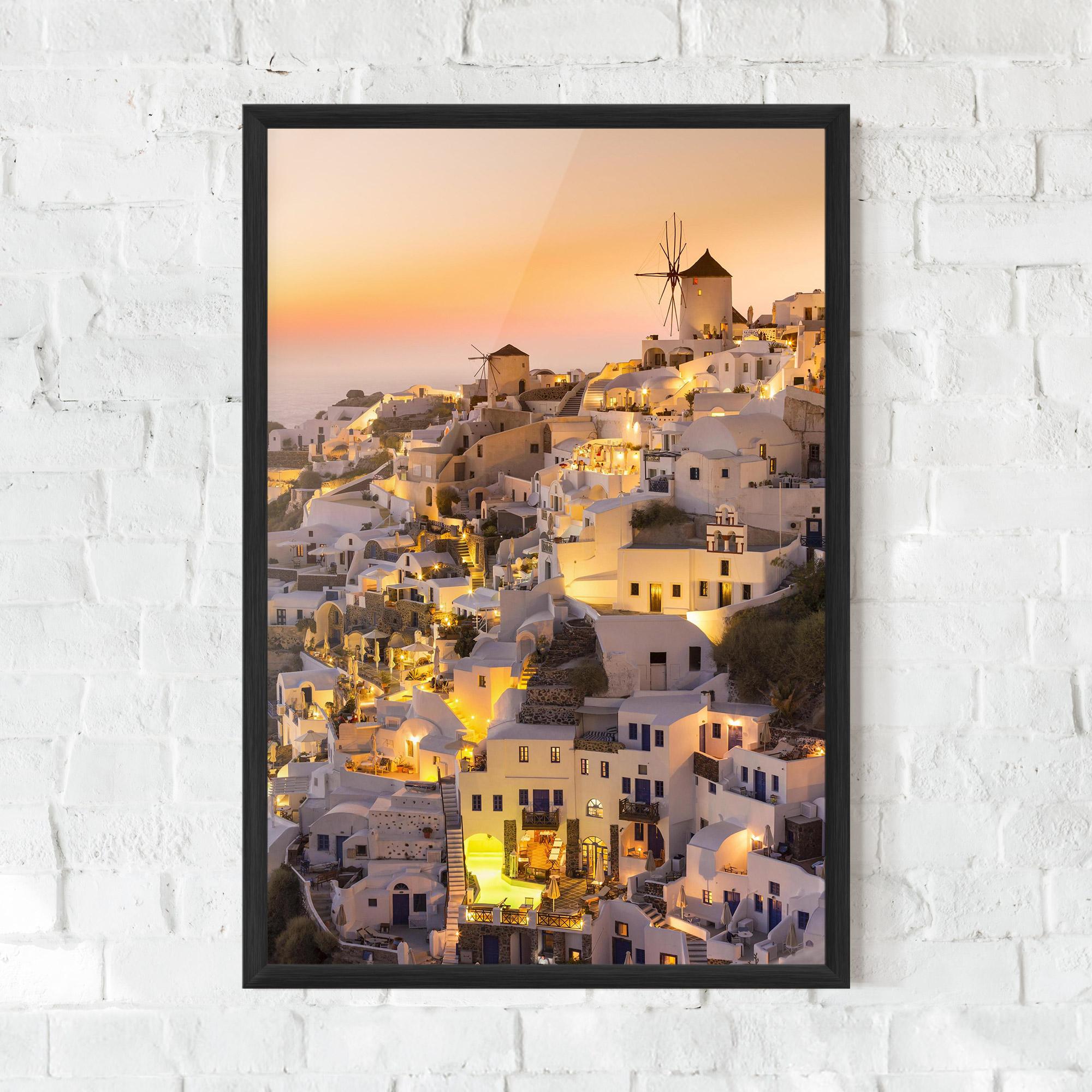 Keretezett Poszter Santorini Greece mockup 0