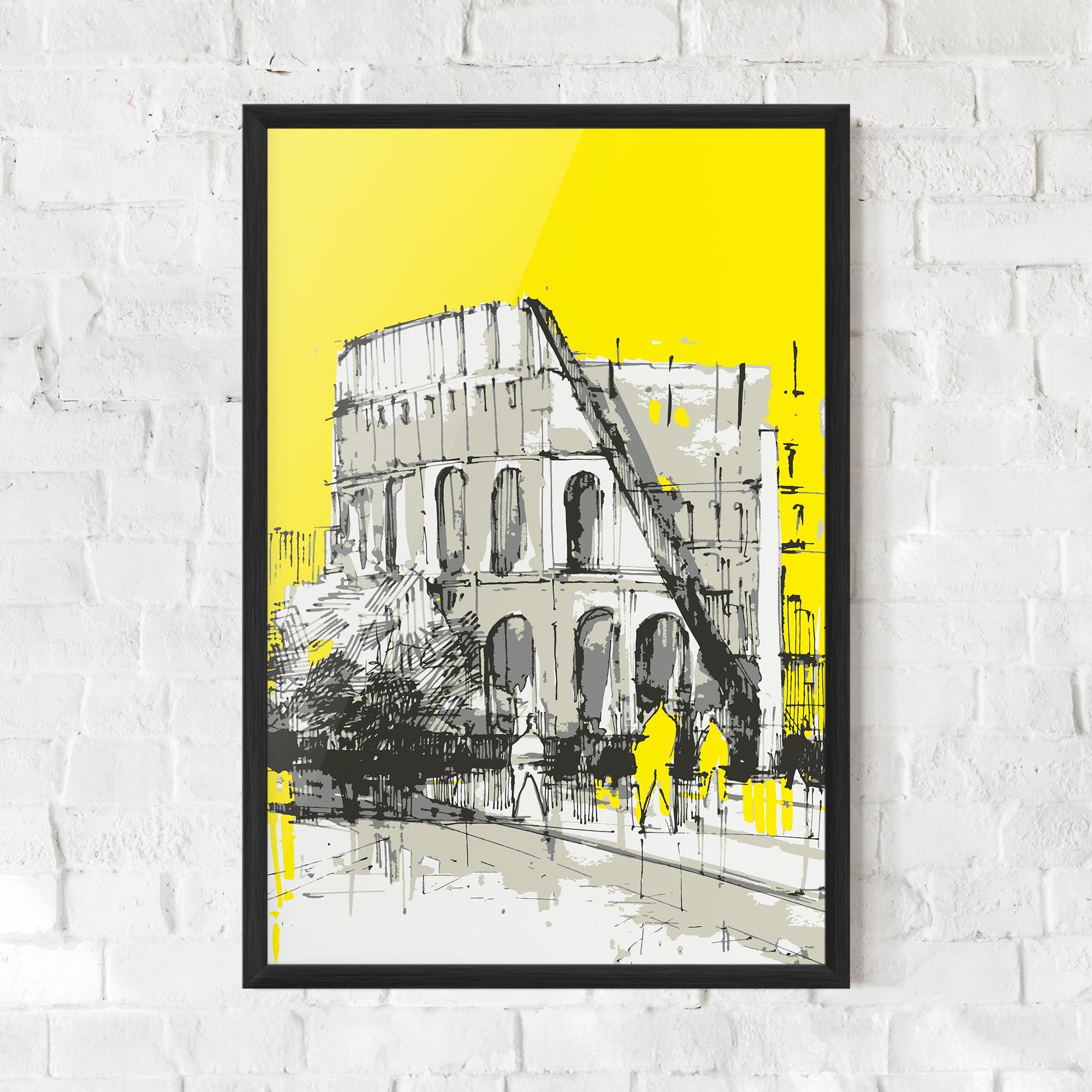 Keretezett Poszter Yellow Colosseum mockup 0