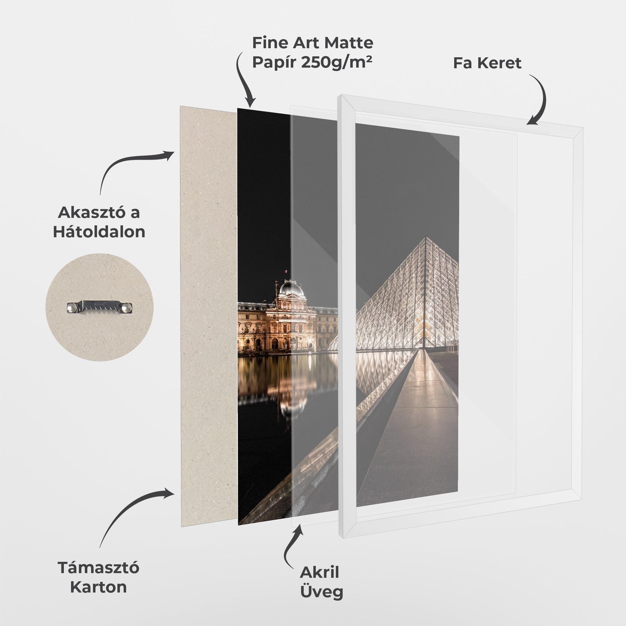 Keretezett Poszter Louvre Night mockup 1
