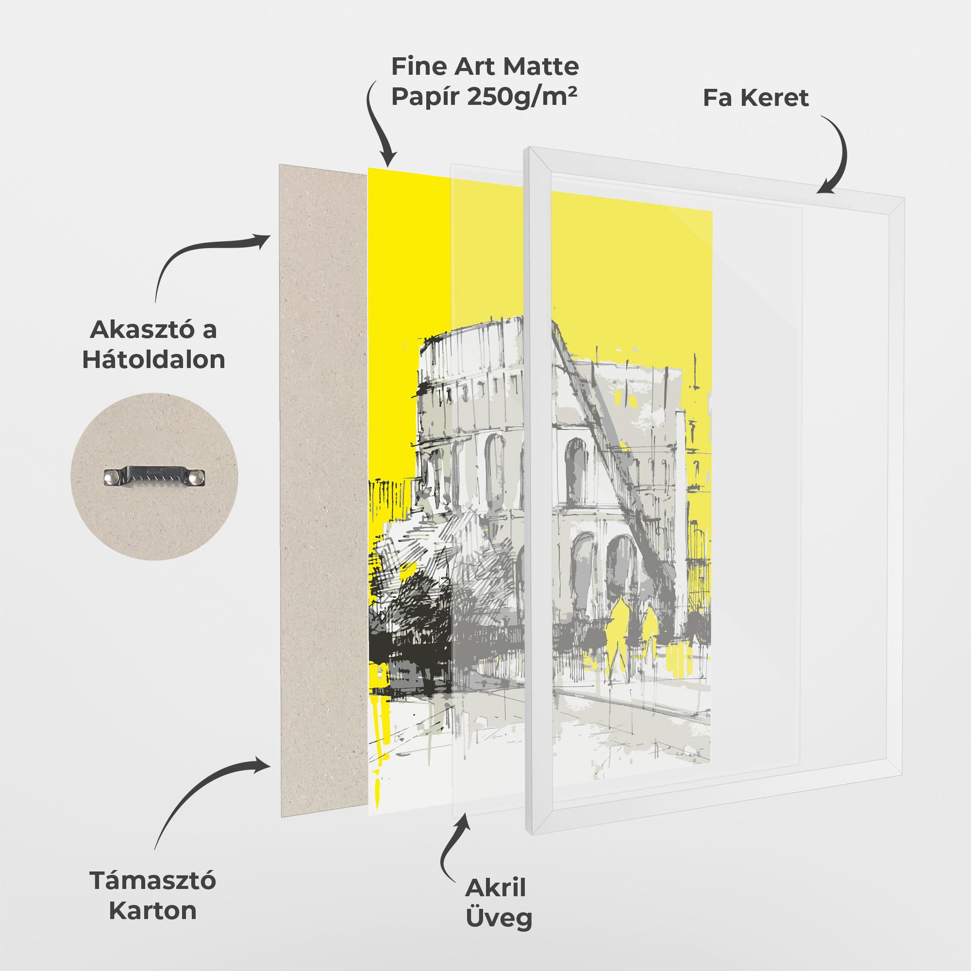Keretezett Poszter Yellow Colosseum mockup 1