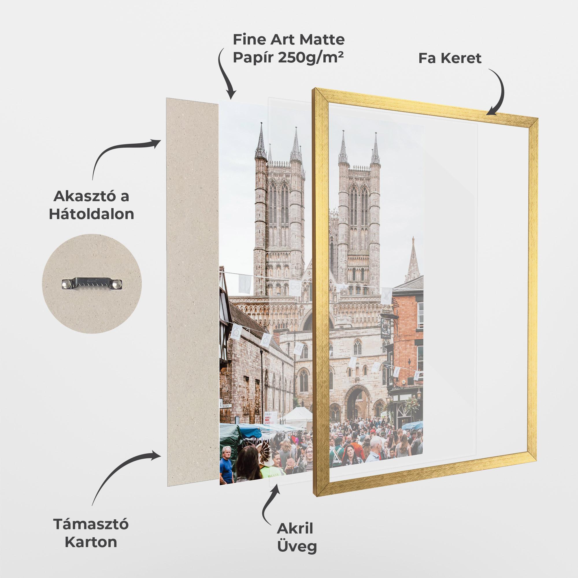 Keretezett Poszter Lincoln Cathedral mockup 1