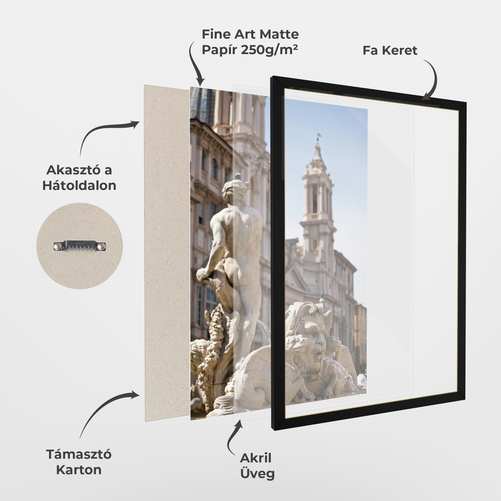 Keretezett Poszter Baroque Statue Italy mockup 1