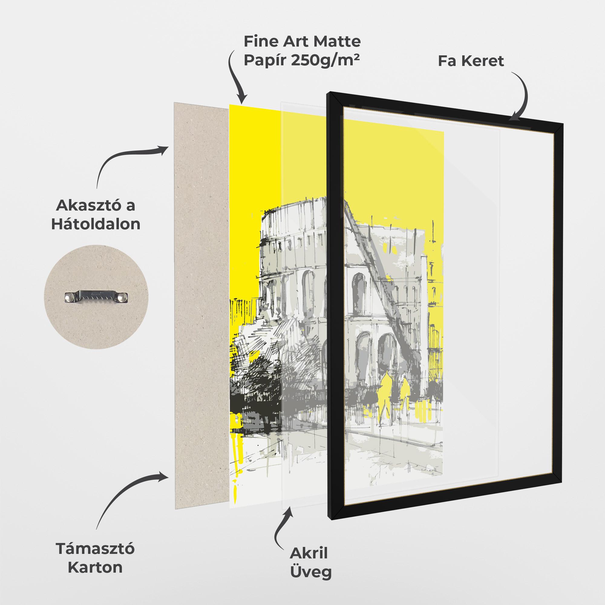 Keretezett Poszter Yellow Colosseum mockup 1