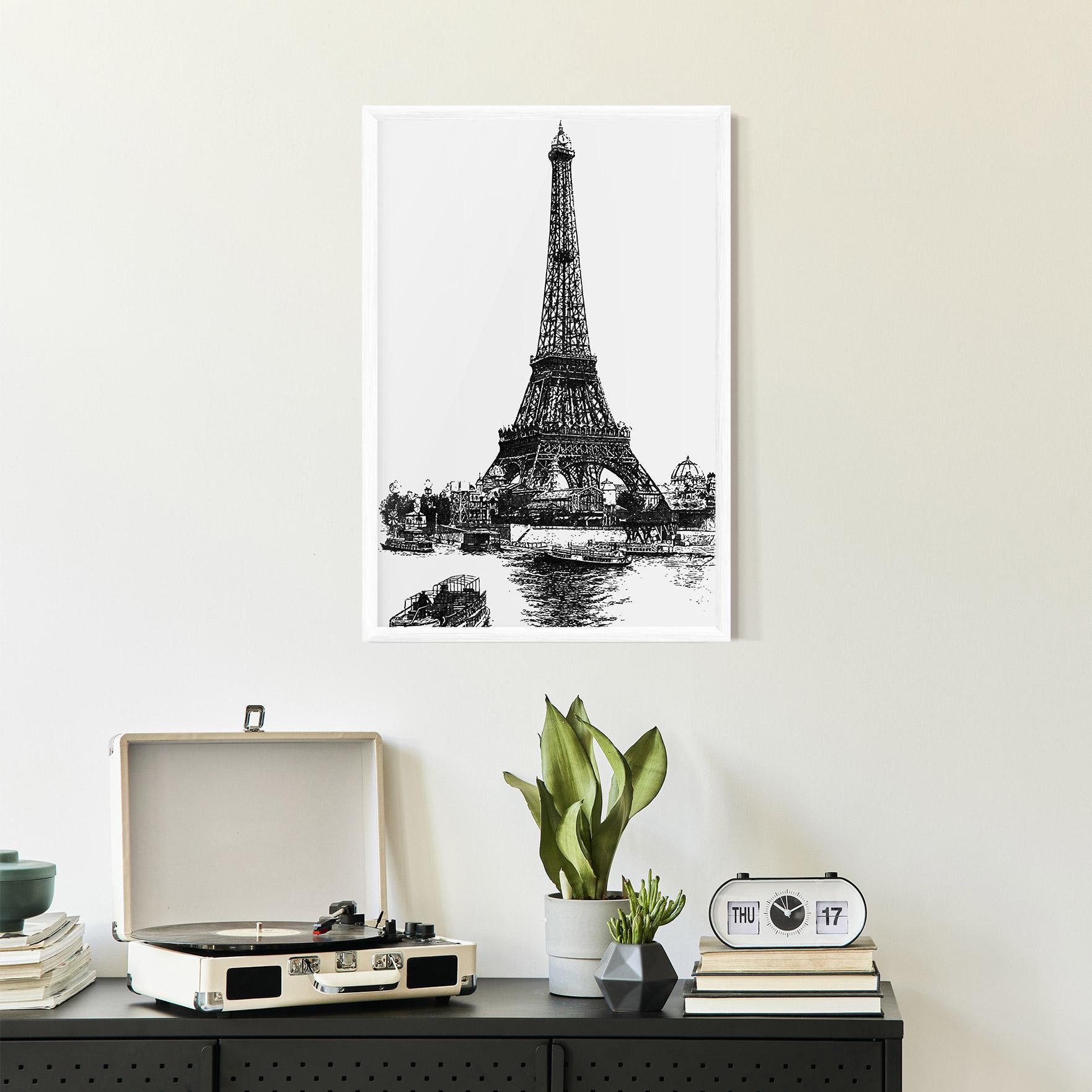 Keretezett Poszter Eiffel Tower Drawing mockup 2