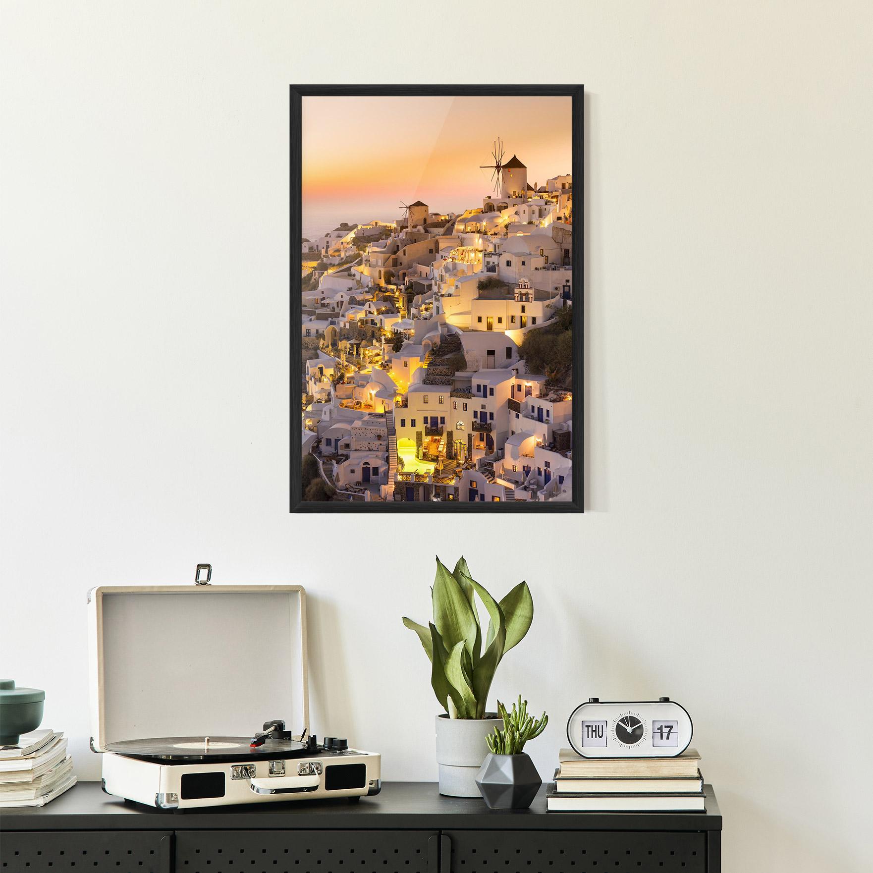 Keretezett Poszter Santorini Greece mockup 2