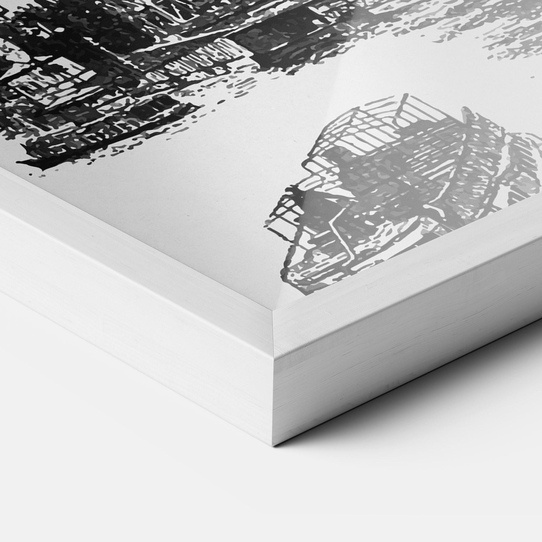 Keretezett Poszter Eiffel Tower Drawing mockup 3