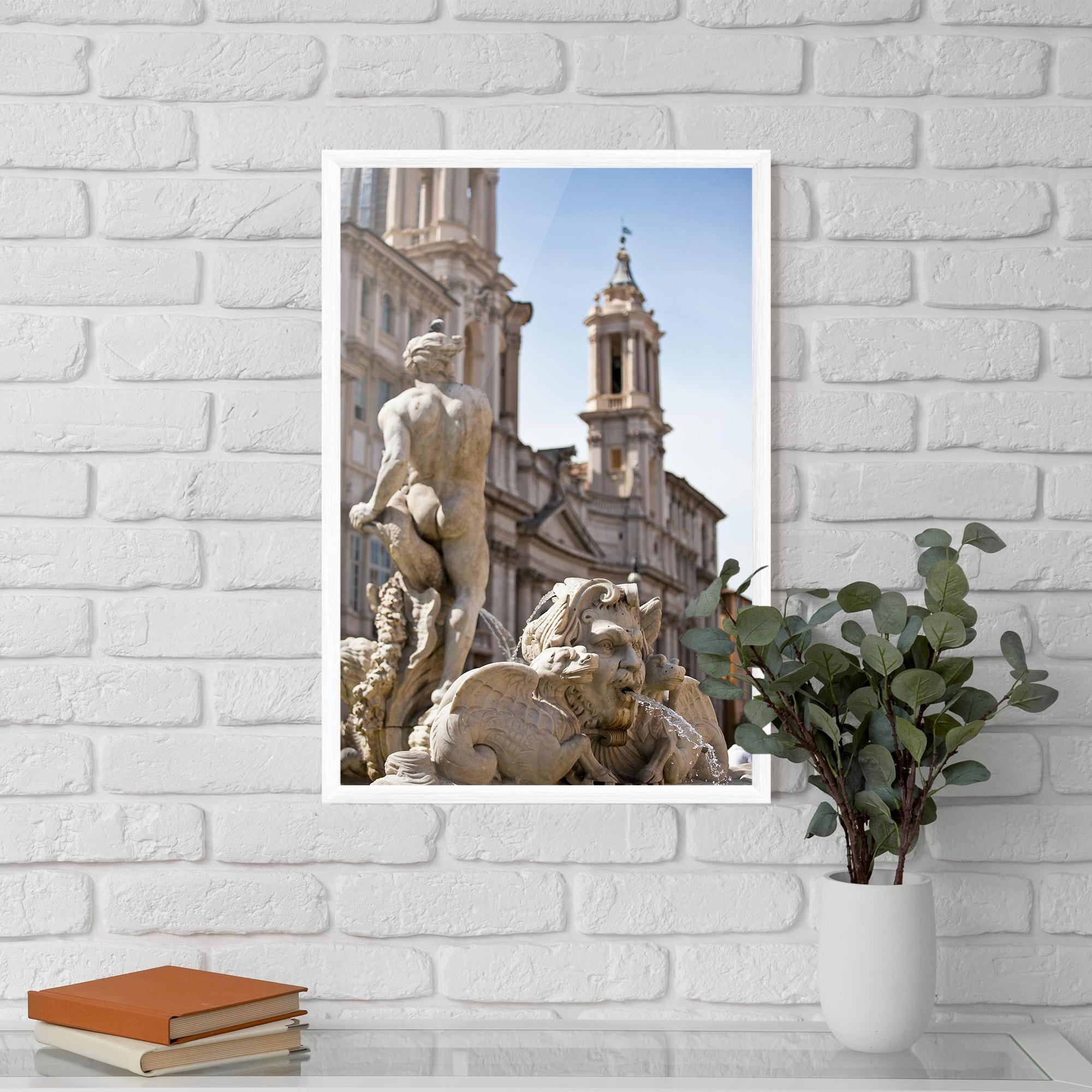 Keretezett Poszter Baroque Statue Italy mockup 5