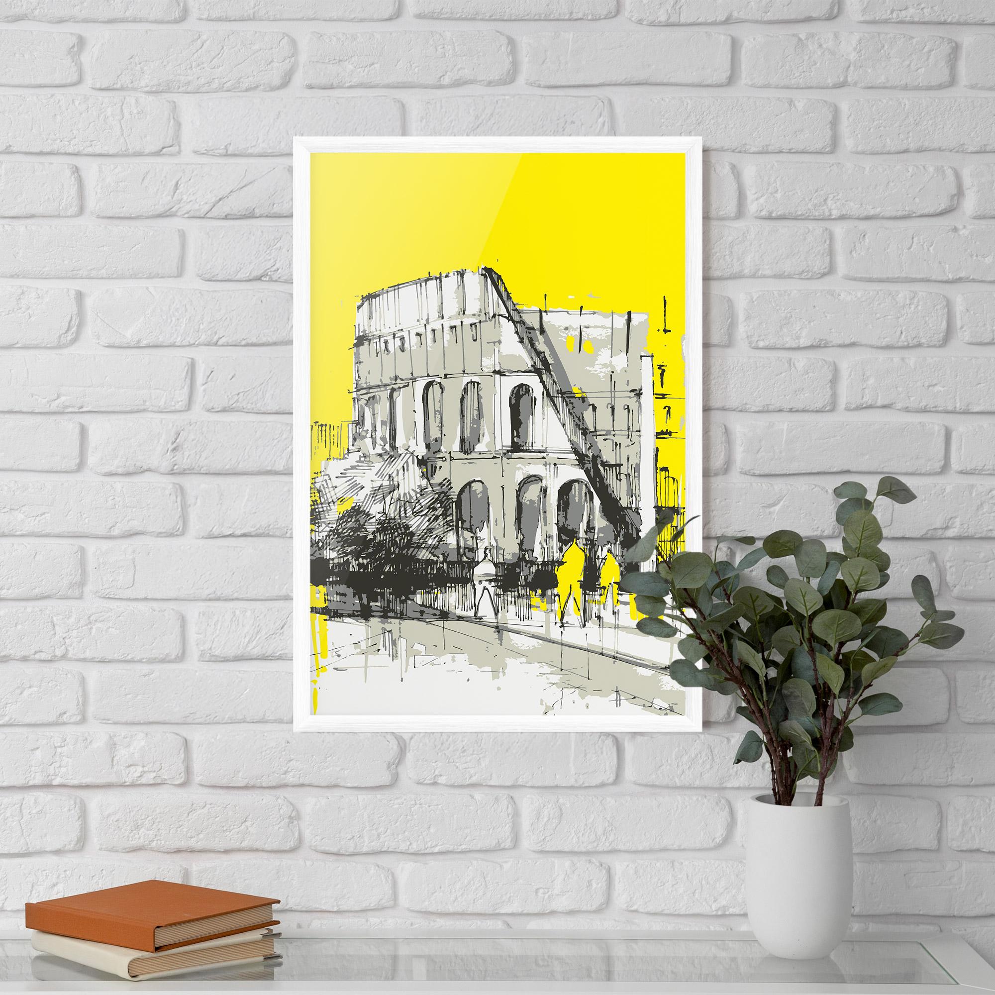 Keretezett Poszter Yellow Colosseum mockup 5