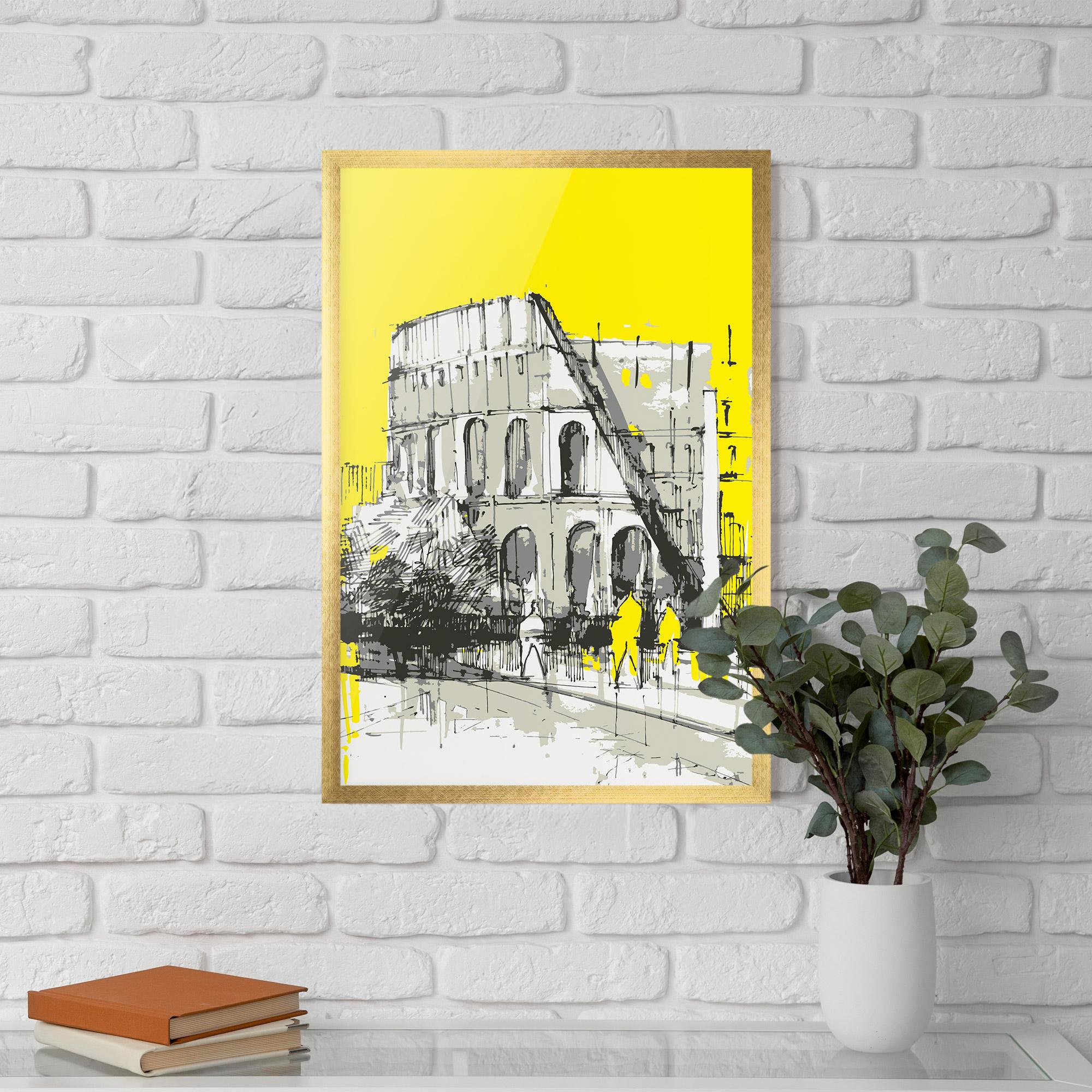 Keretezett Poszter Yellow Colosseum mockup 5