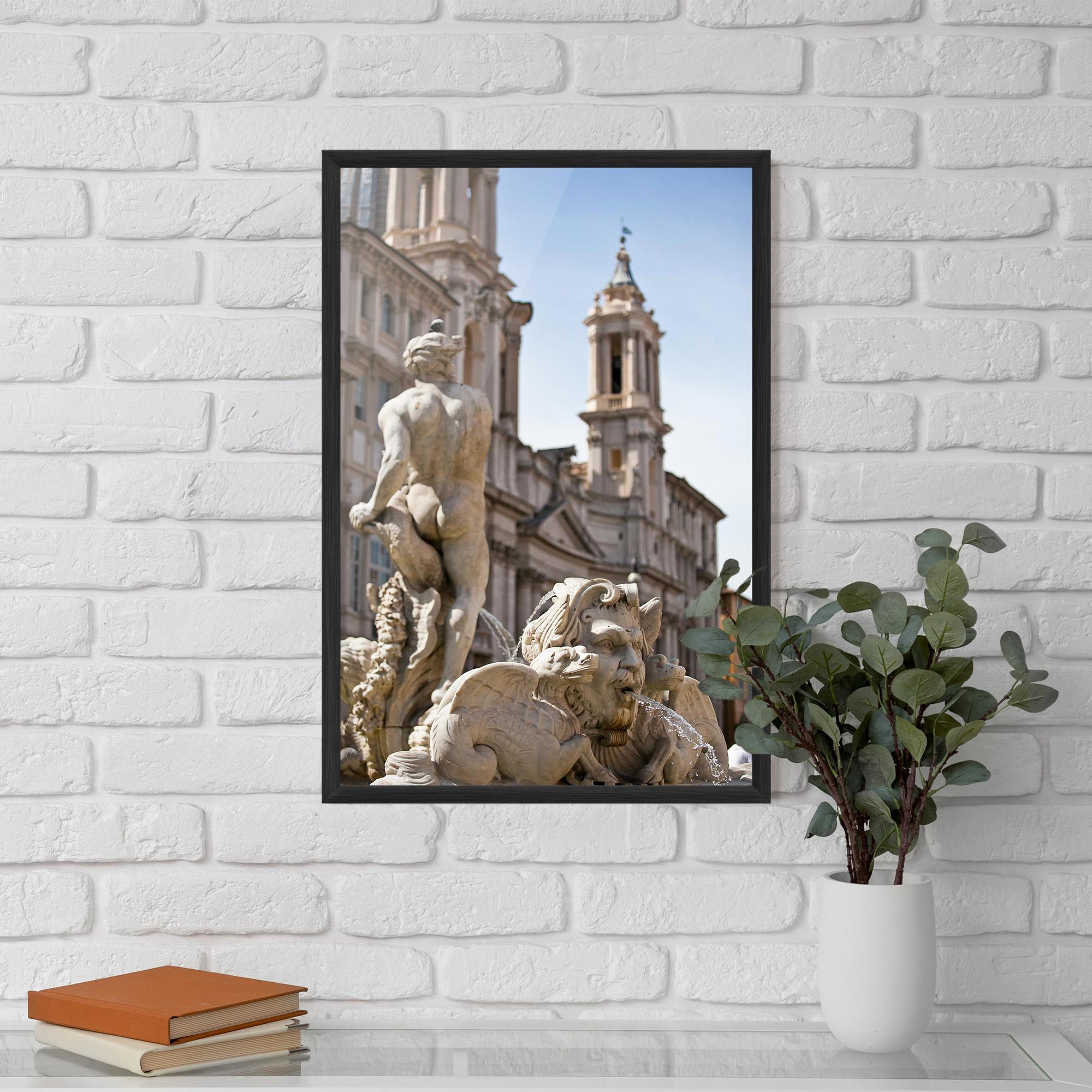 Keretezett Poszter Baroque Statue Italy mockup 5