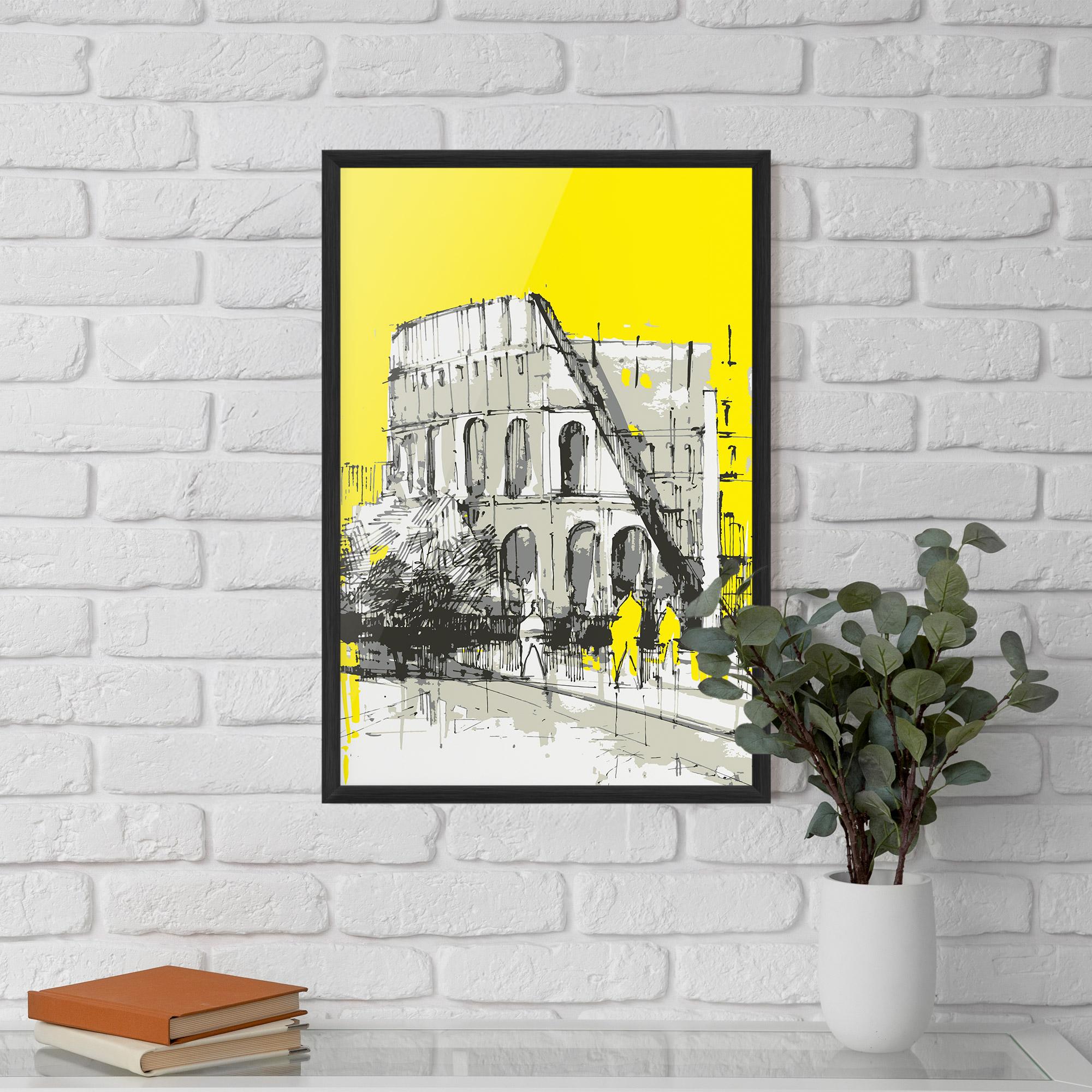 Keretezett Poszter Yellow Colosseum mockup 5