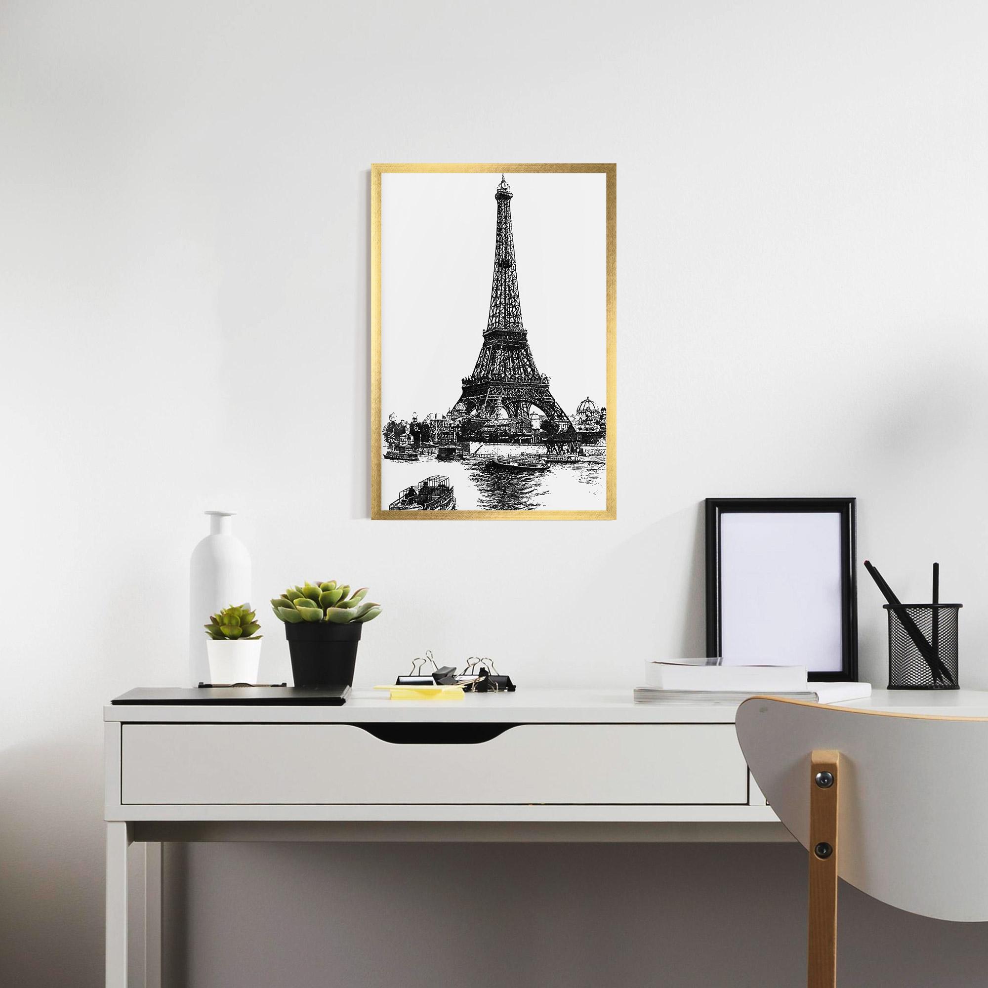 Keretezett Poszter Eiffel Tower Drawing mockup 7