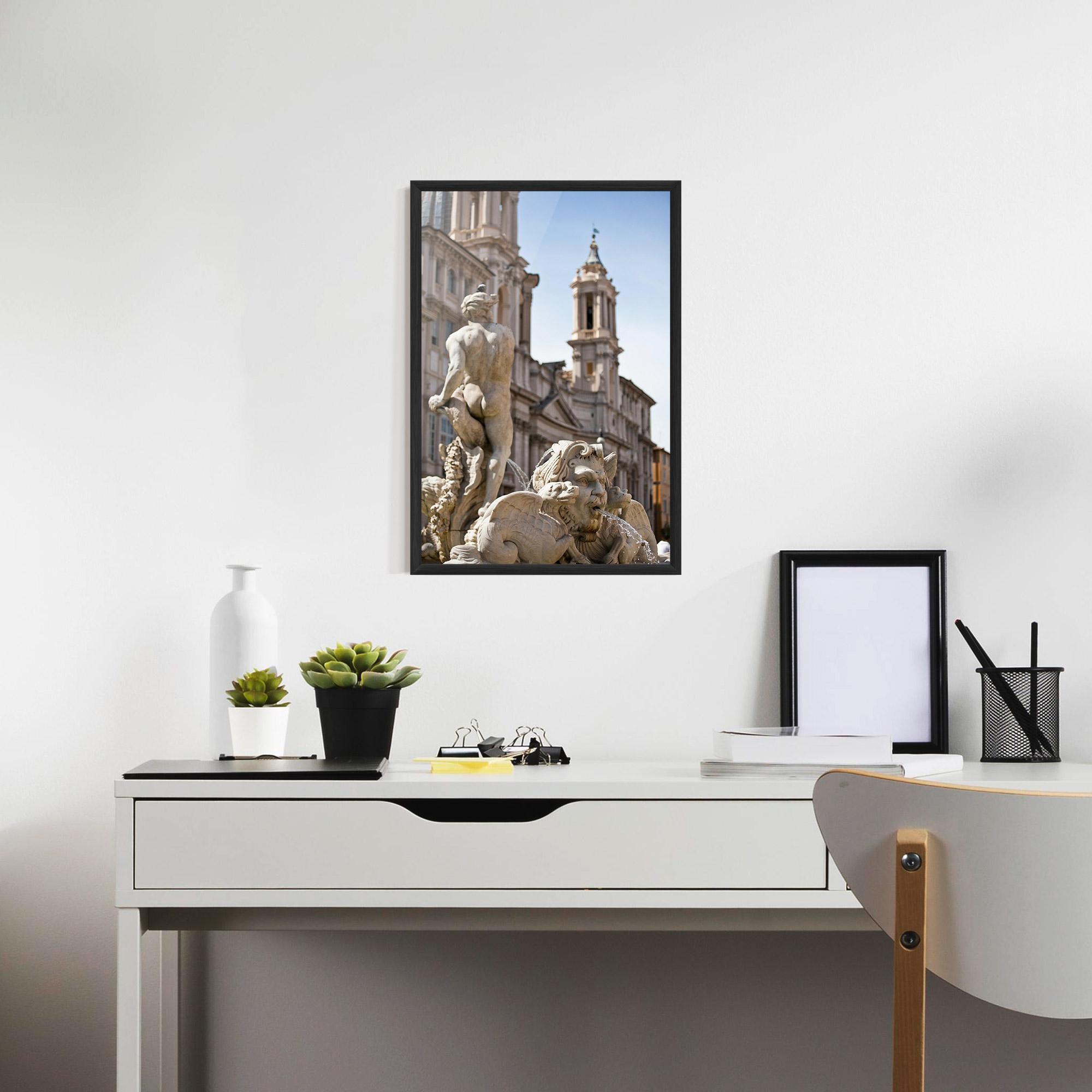 Keretezett Poszter Baroque Statue Italy mockup 7
