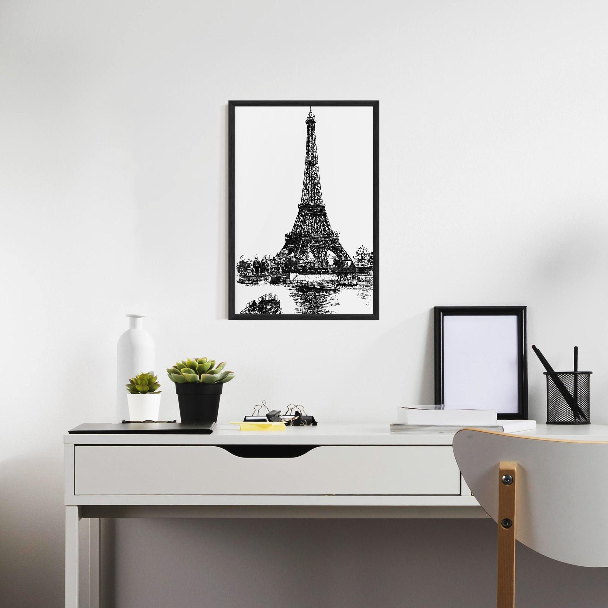 Keretezett Poszter Eiffel Tower Drawing mockup 7