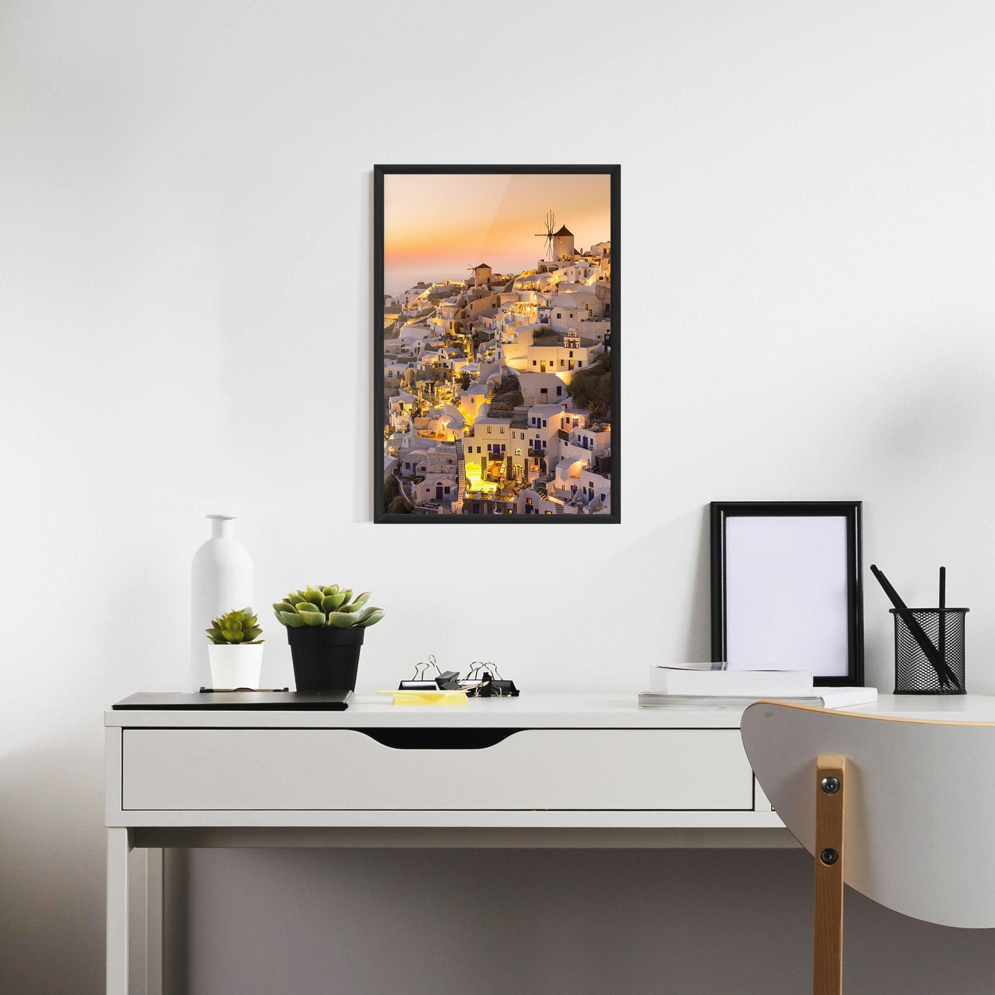 Keretezett Poszter Santorini Greece mockup 7