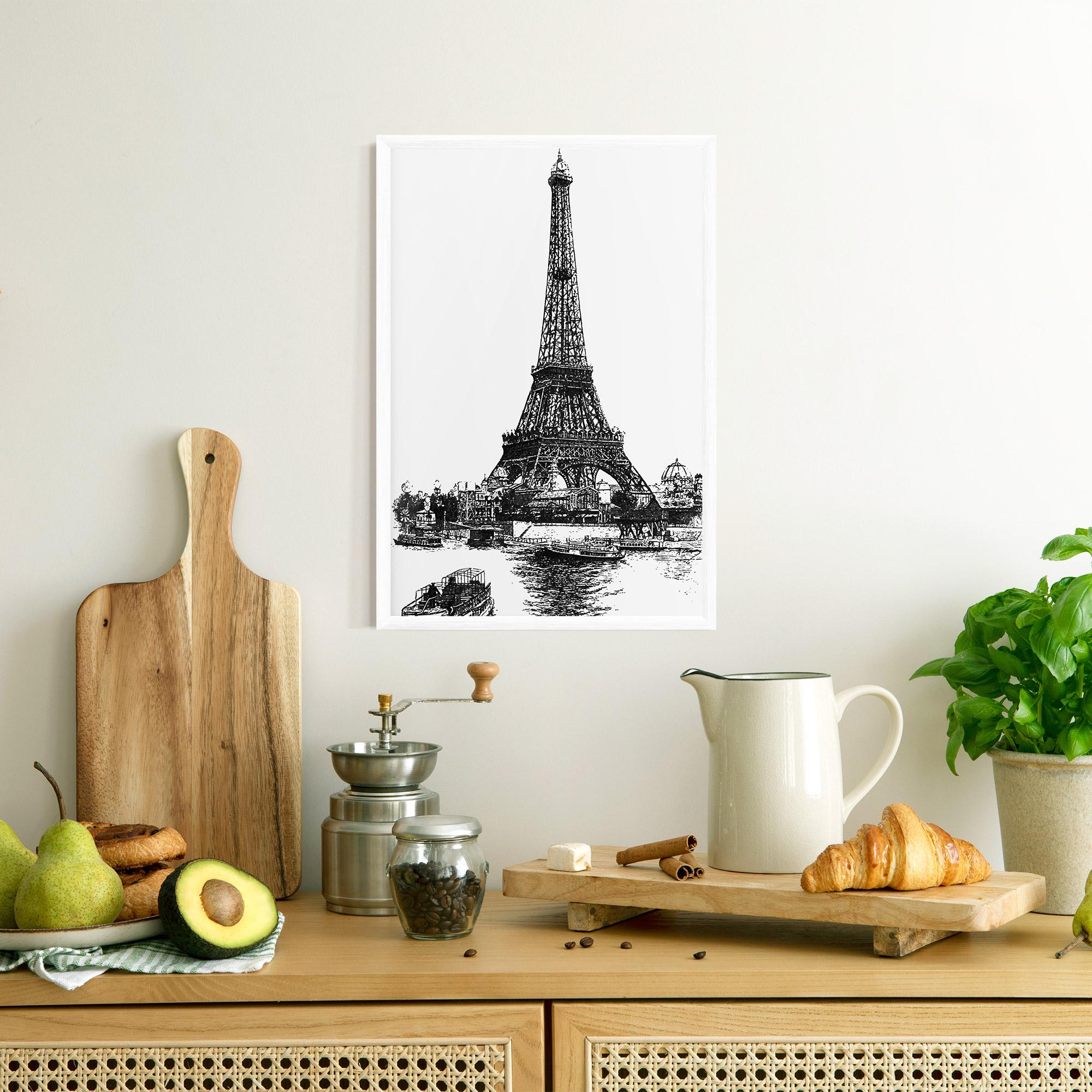 Keretezett Poszter Eiffel Tower Drawing mockup 8
