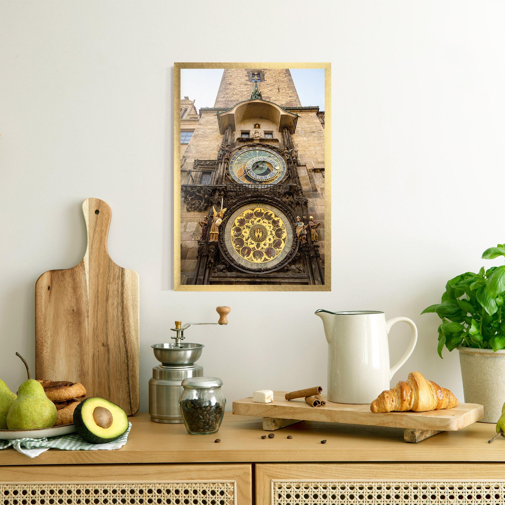 Keretezett Poszter Prague Clock mockup 8