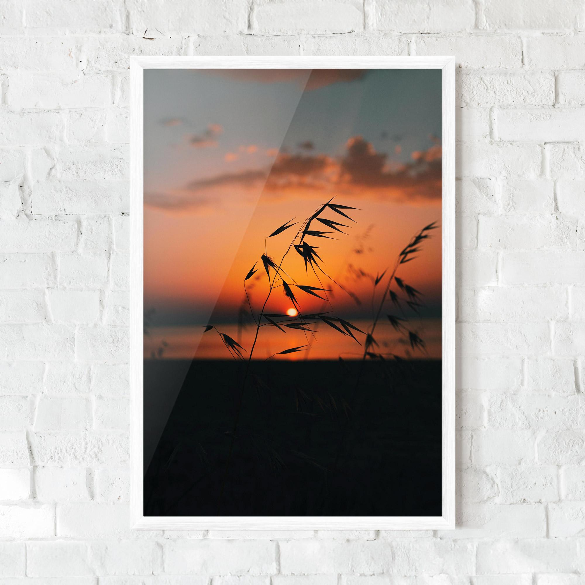 Keretezett Poszter Small Leaves Sunset mockup 0