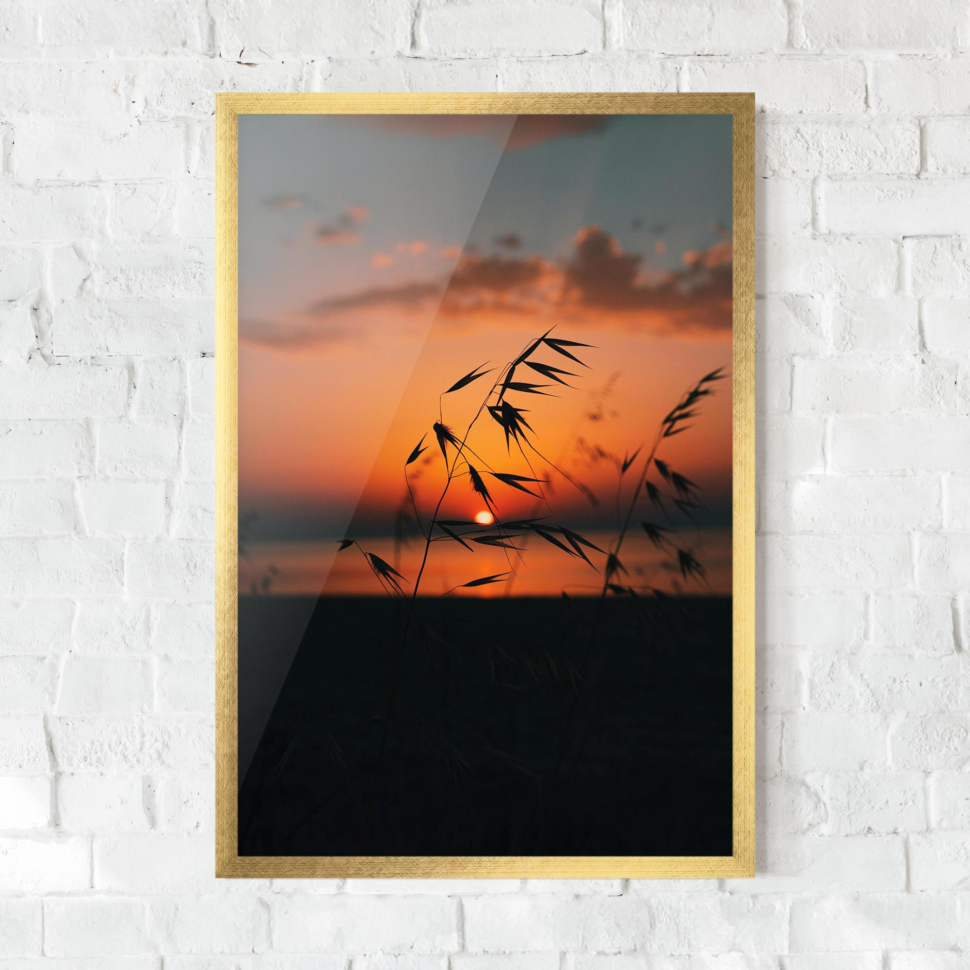 Keretezett Poszter Small Leaves Sunset mockup 0
