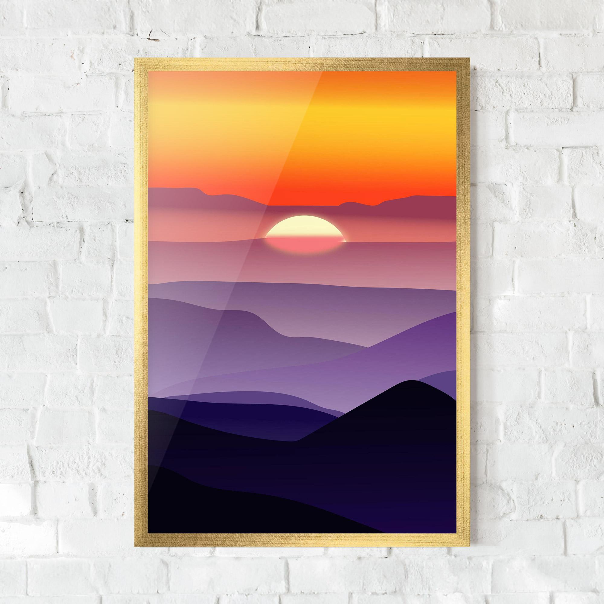 Keretezett Poszter Sunset Purple mockup 0