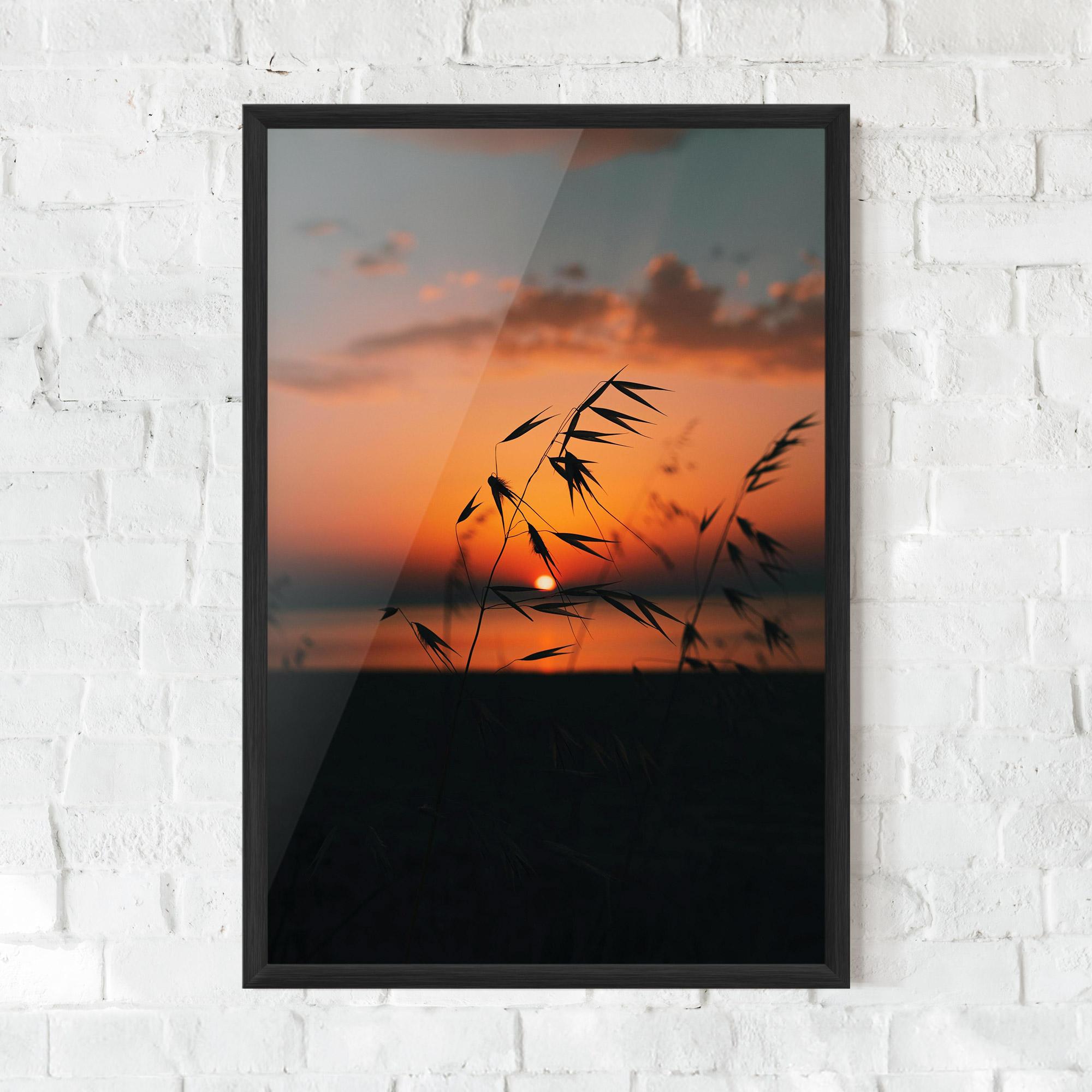Keretezett Poszter Small Leaves Sunset mockup 0