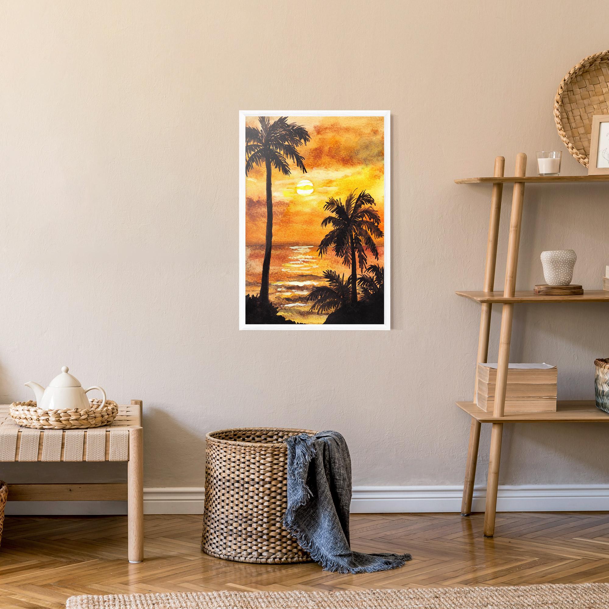 Keretezett Poszter Watercolor Painting Sunrise mockup 9