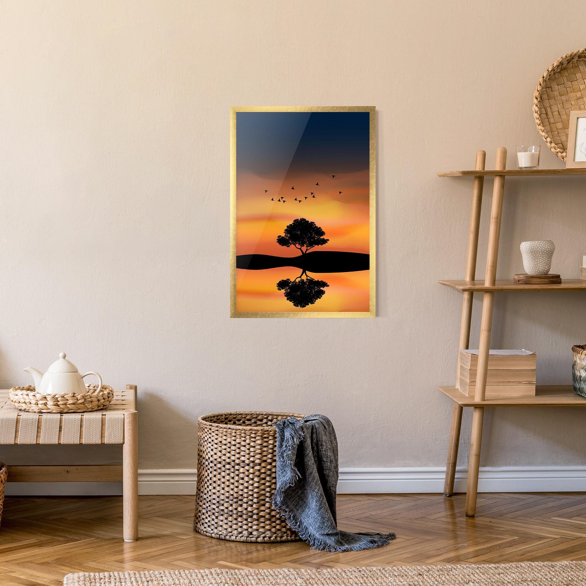 Keretezett Poszter Sundown Reflection mockup 9