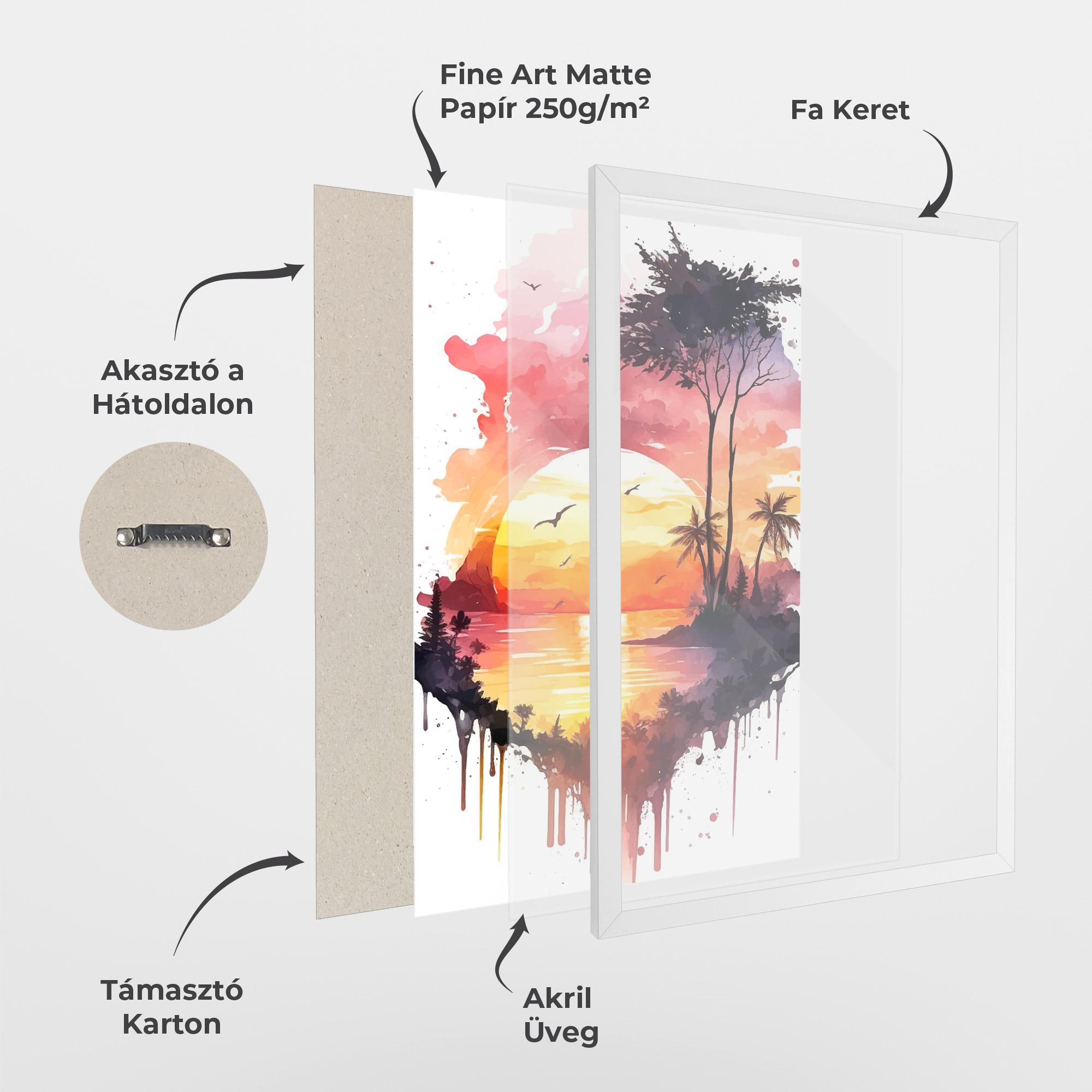 Keretezett Poszter Purple Sunset Art mockup 1
