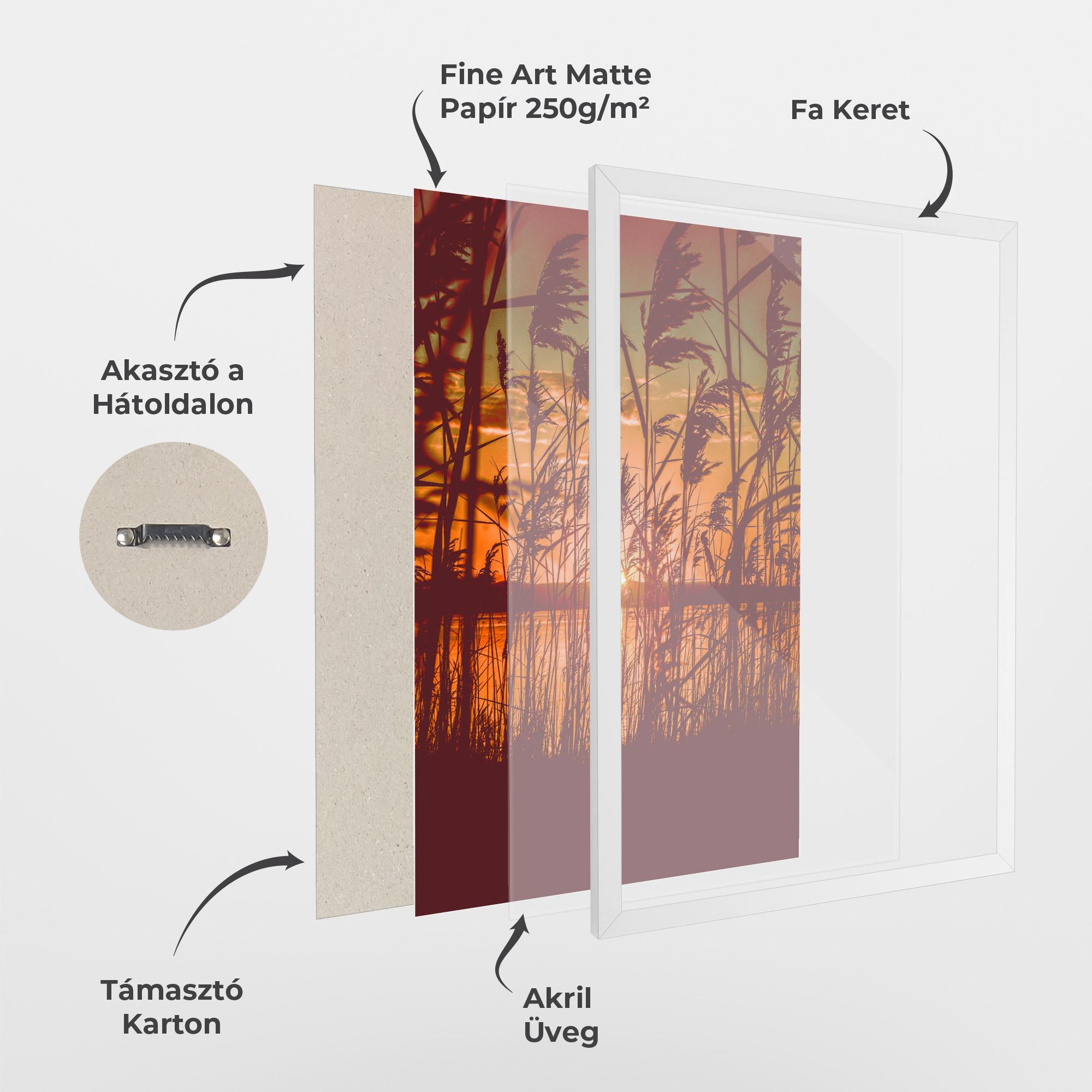 Keretezett Poszter Red Sunset Lake mockup 1