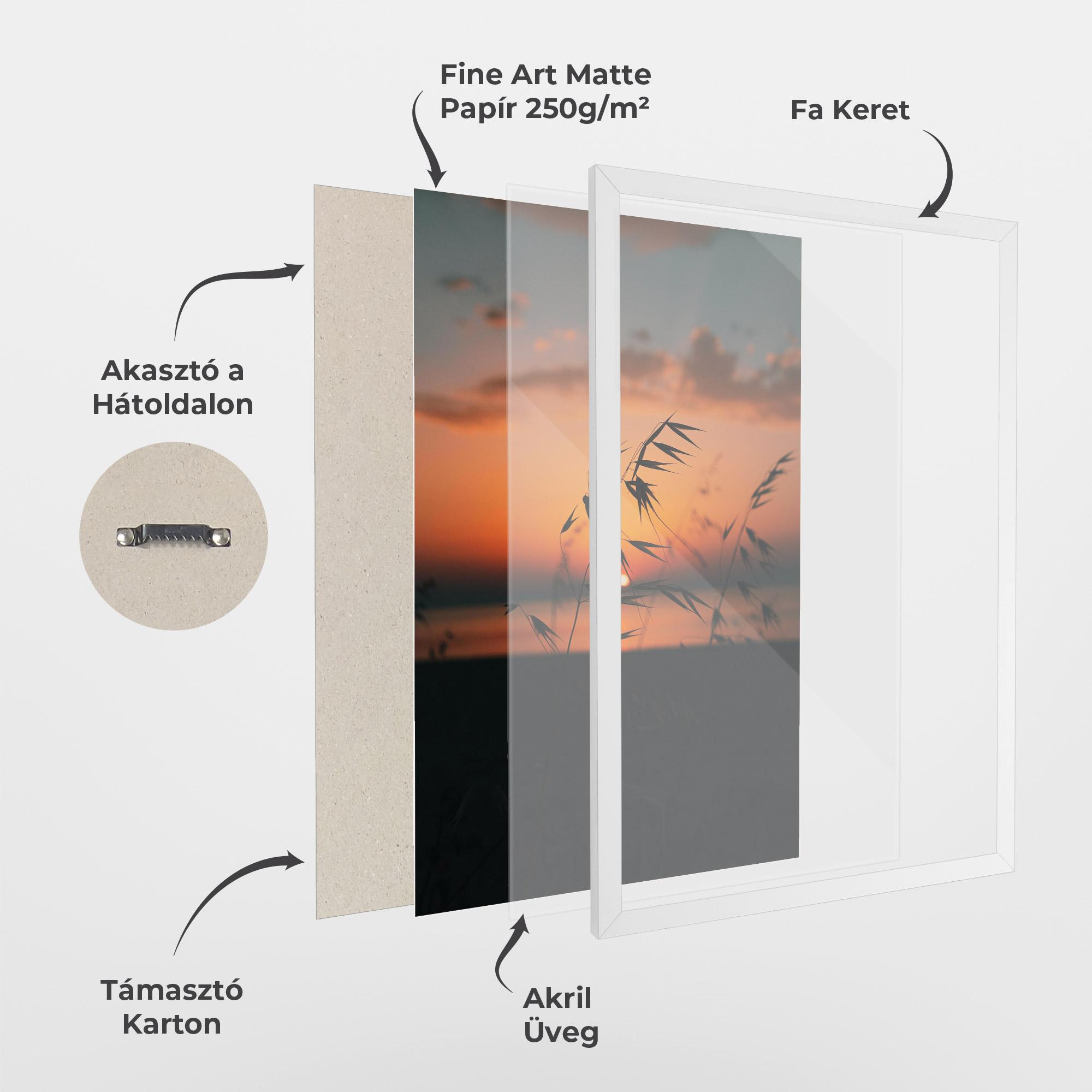 Keretezett Poszter Small Leaves Sunset mockup 1