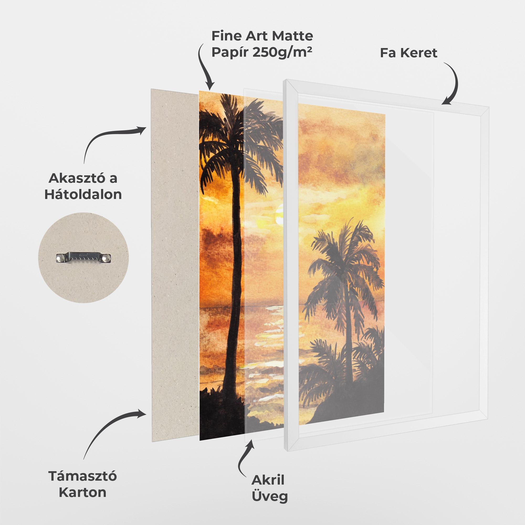Keretezett Poszter Watercolor Painting Sunrise mockup 1