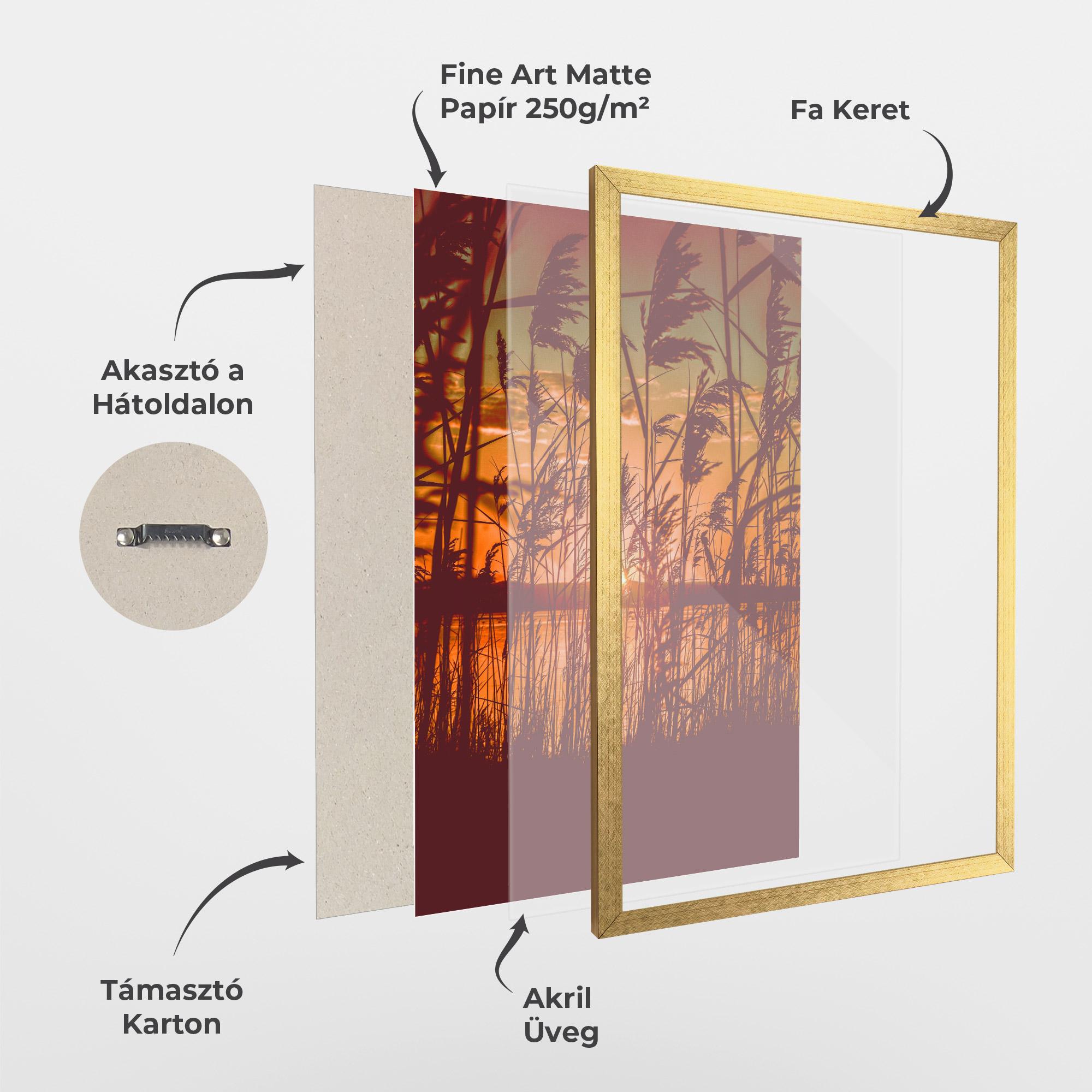 Keretezett Poszter Red Sunset Lake mockup 1