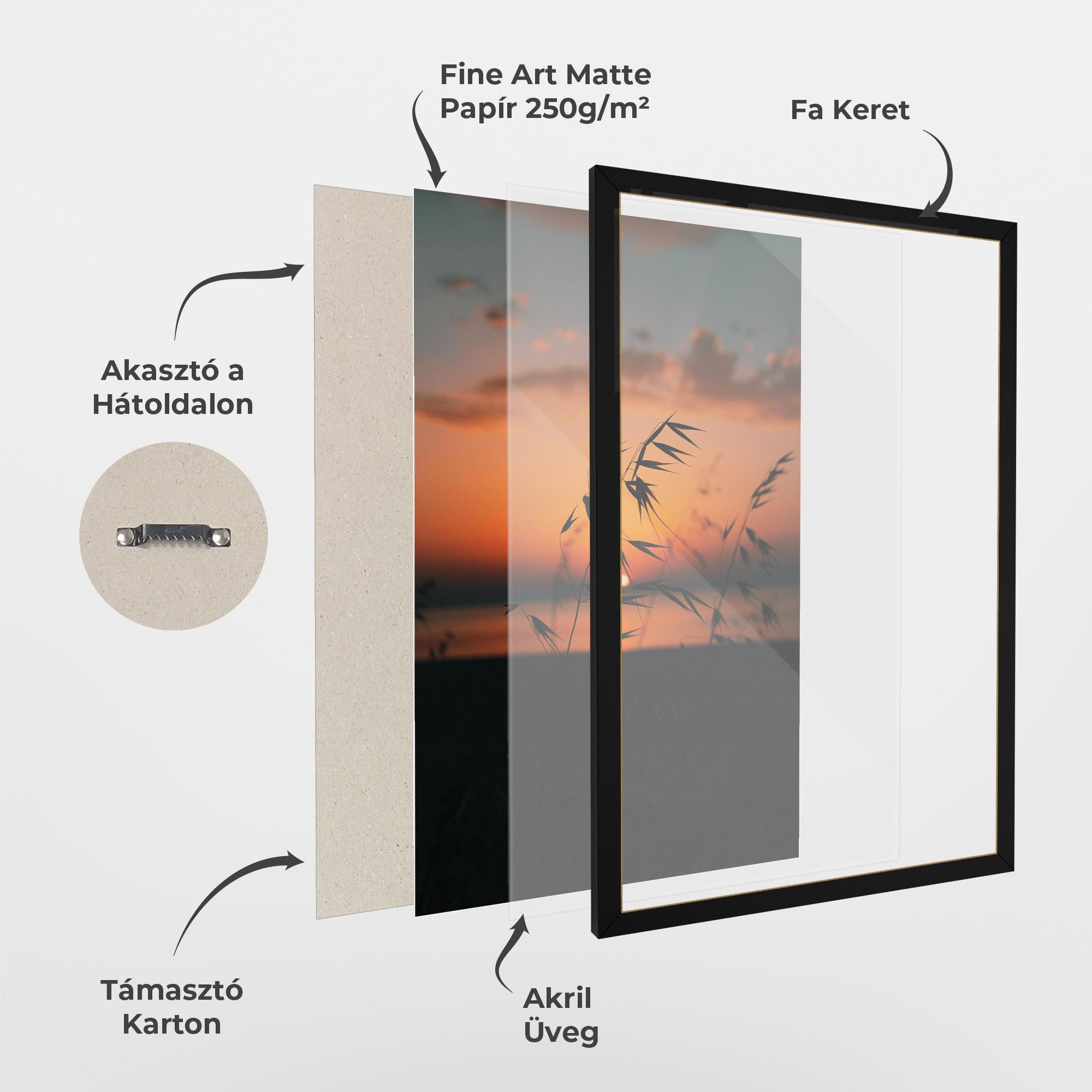 Keretezett Poszter Small Leaves Sunset mockup 1