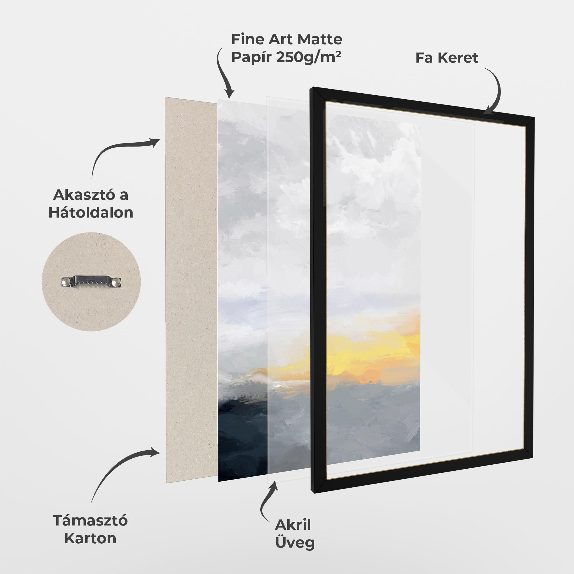 Keretezett Poszter Sunset Light Art mockup 1