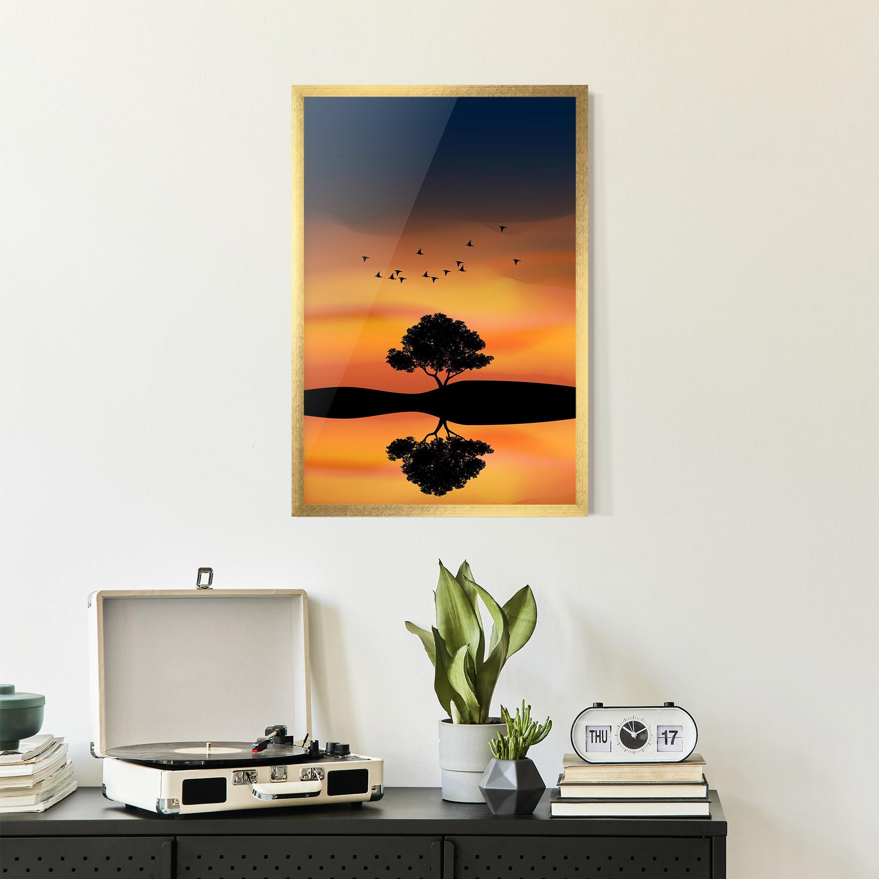 Keretezett Poszter Sundown Reflection mockup 2