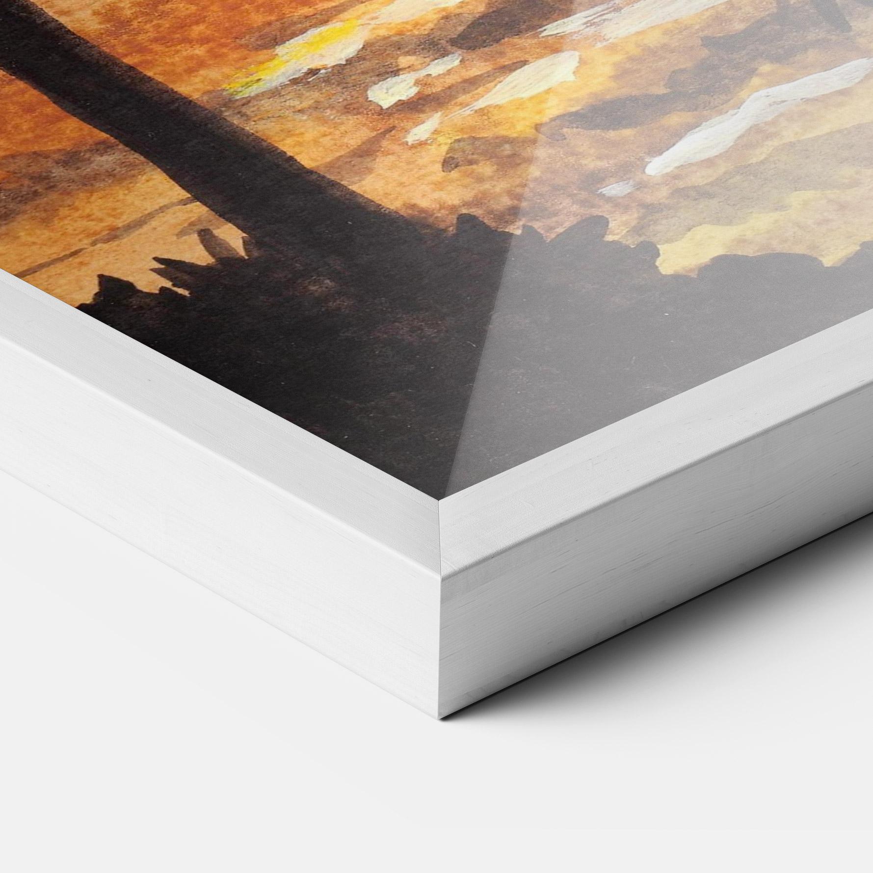 Keretezett Poszter Watercolor Painting Sunrise mockup 3