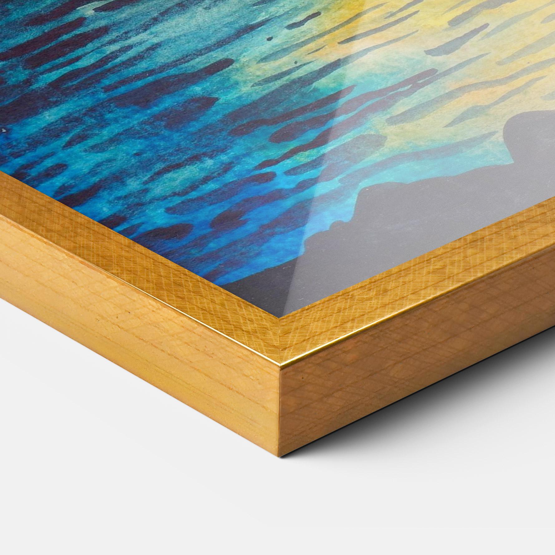 Keretezett Poszter Sunset Landscape Watercolor mockup 3