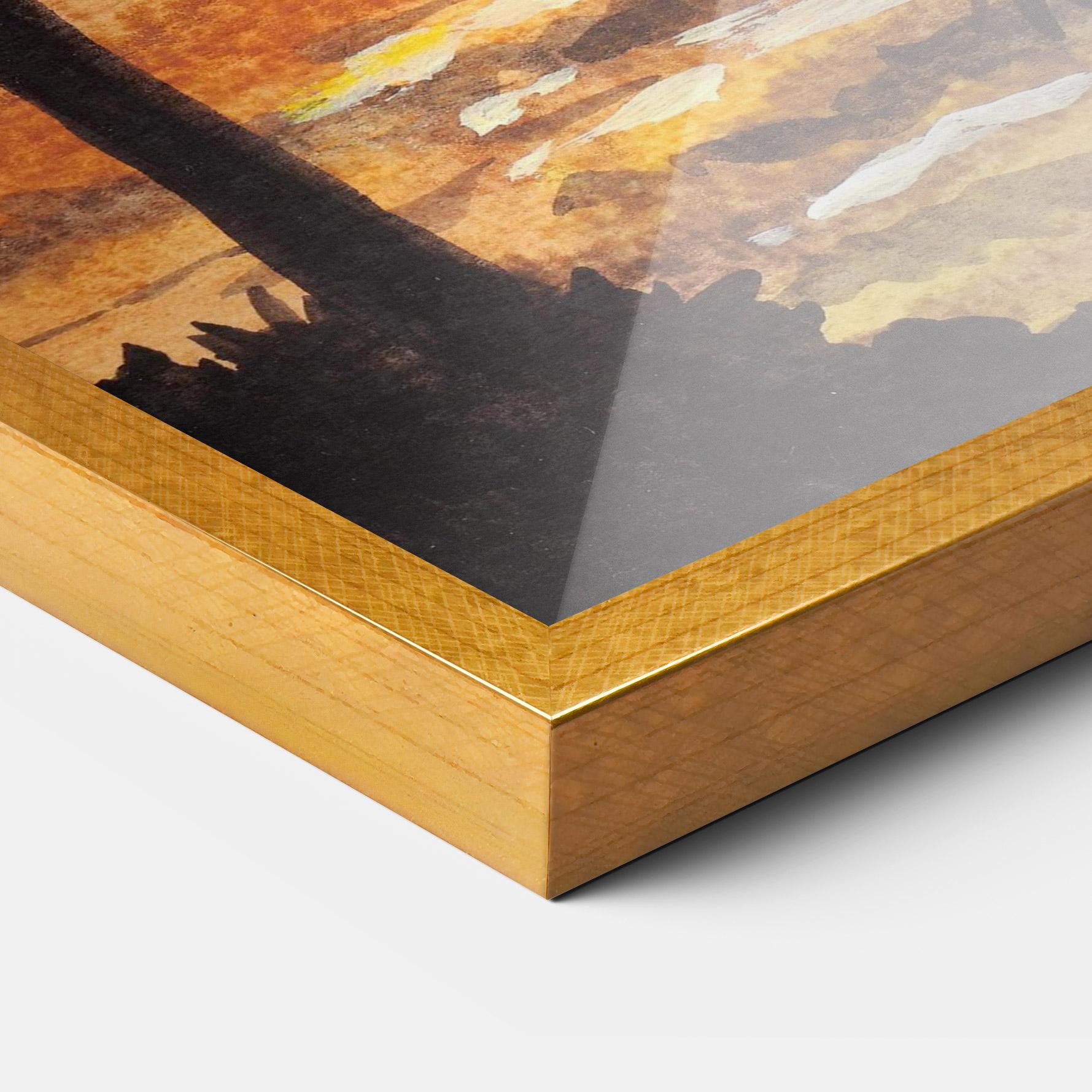 Keretezett Poszter Watercolor Painting Sunrise mockup 3