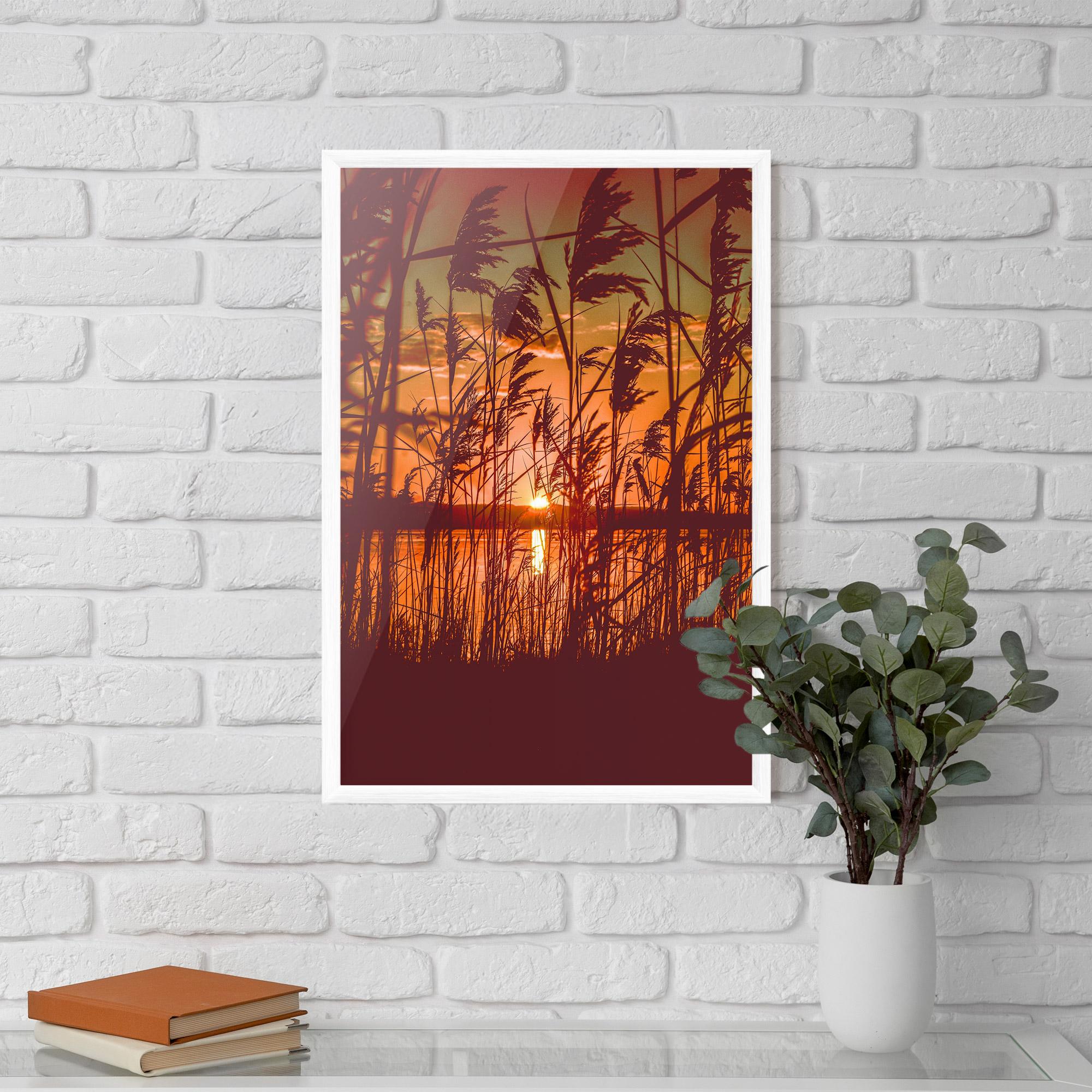 Keretezett Poszter Red Sunset Lake mockup 5